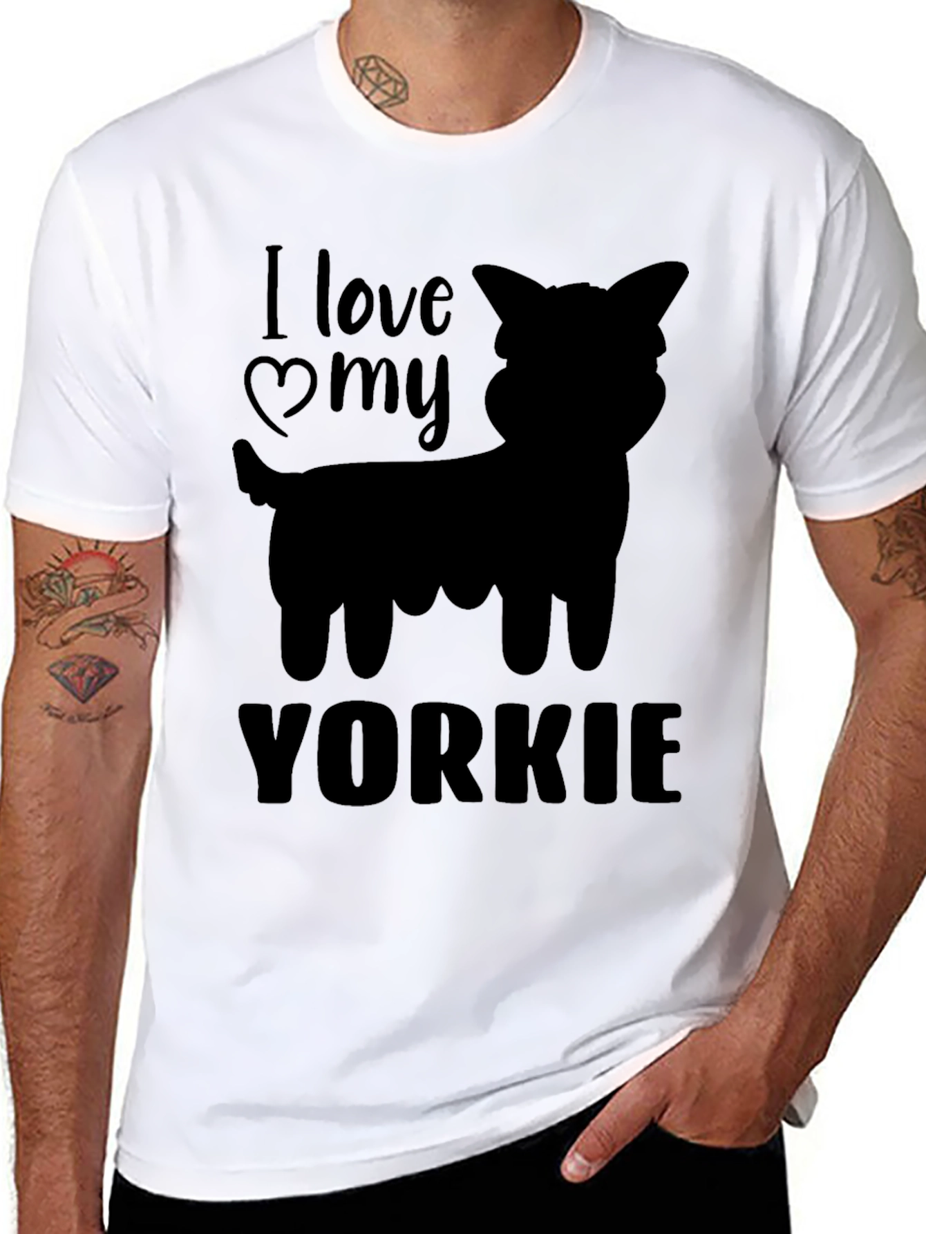 I Love My Yorkie Black T-Shirt