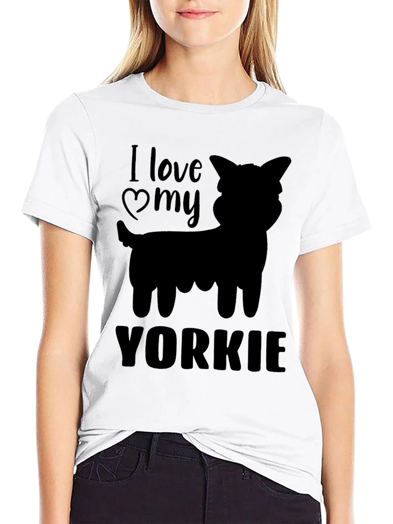 I Love My Yorkie Black T-Shirt