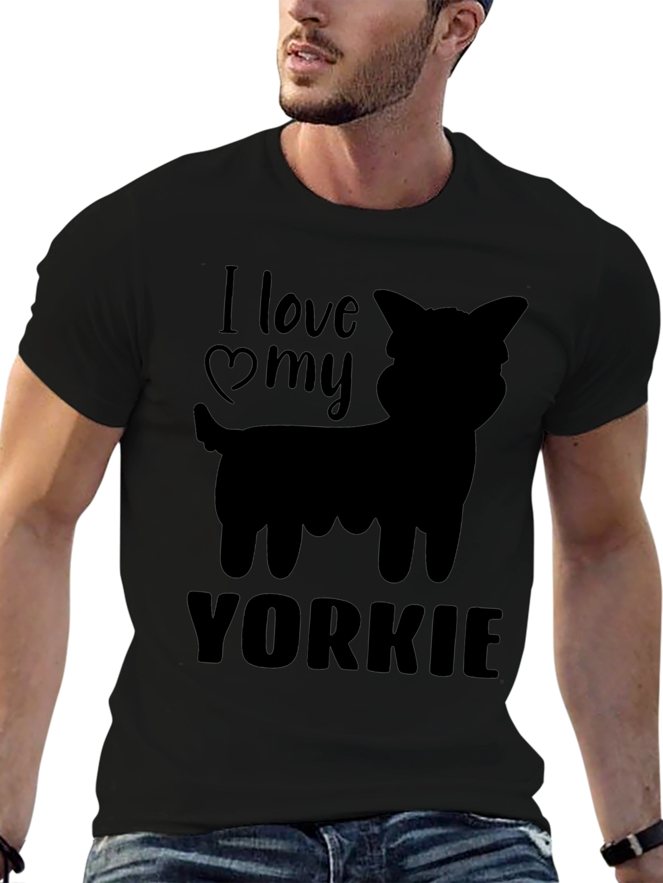 I Love My Yorkie Black T-Shirt