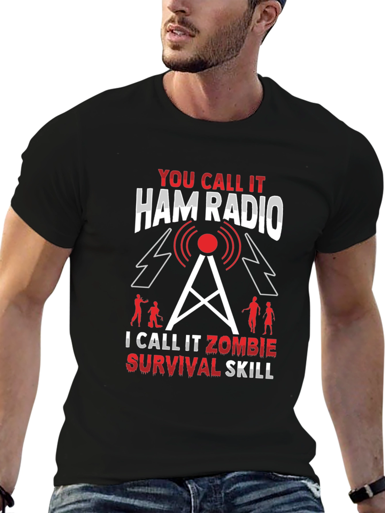 Ham Radio Zombie Survival Skill T-Shirt