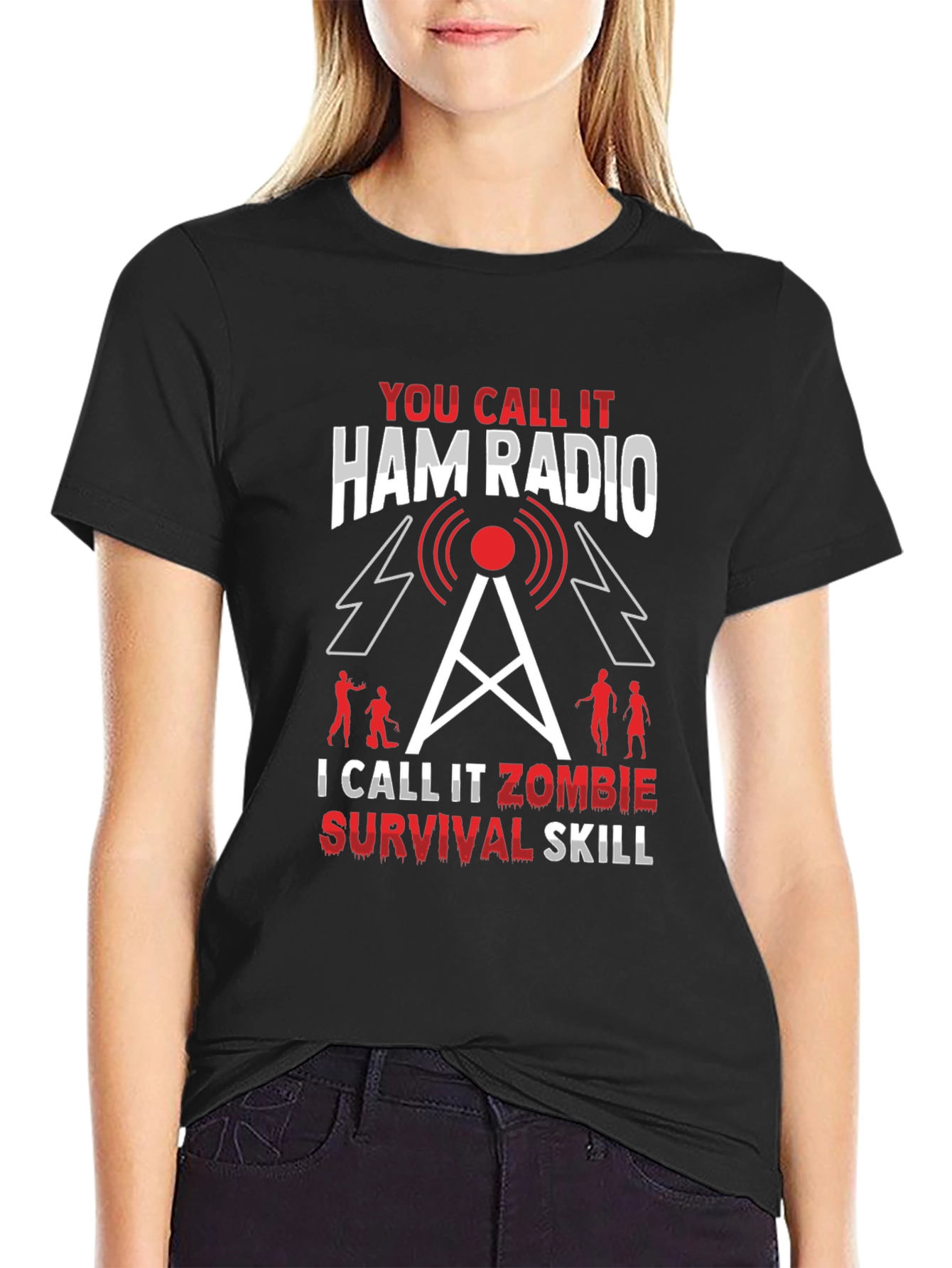 Ham Radio Zombie Survival Skill T-Shirt