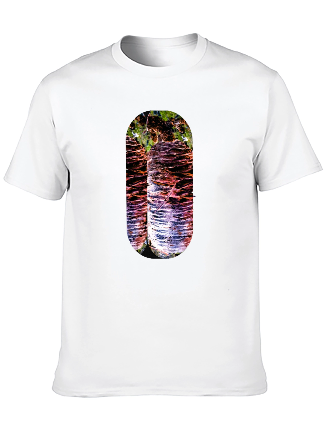 Abstract Nature Print Black T-Shirt
