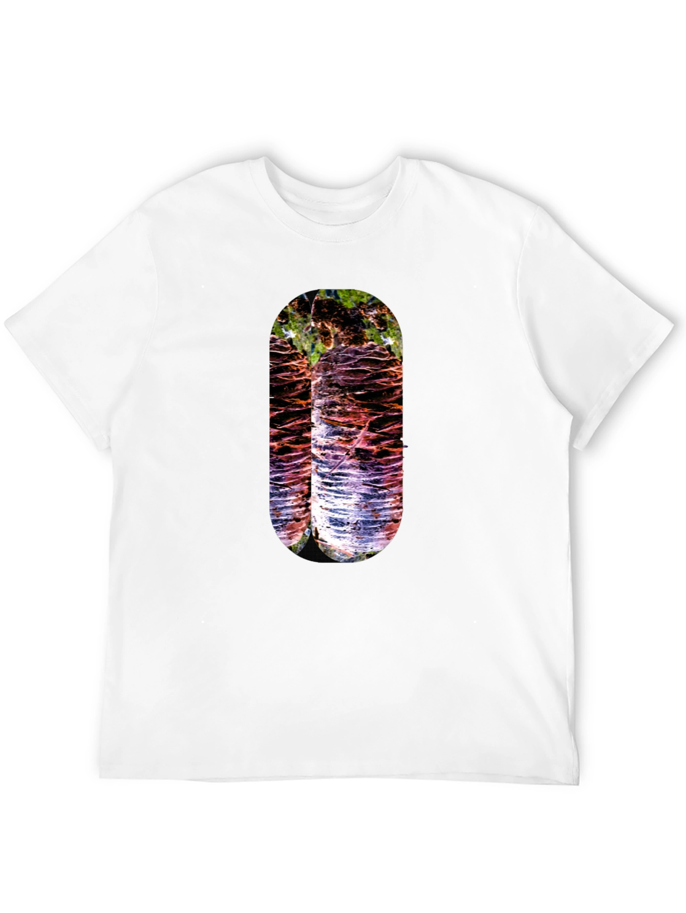 Abstract Nature Print Black T-Shirt