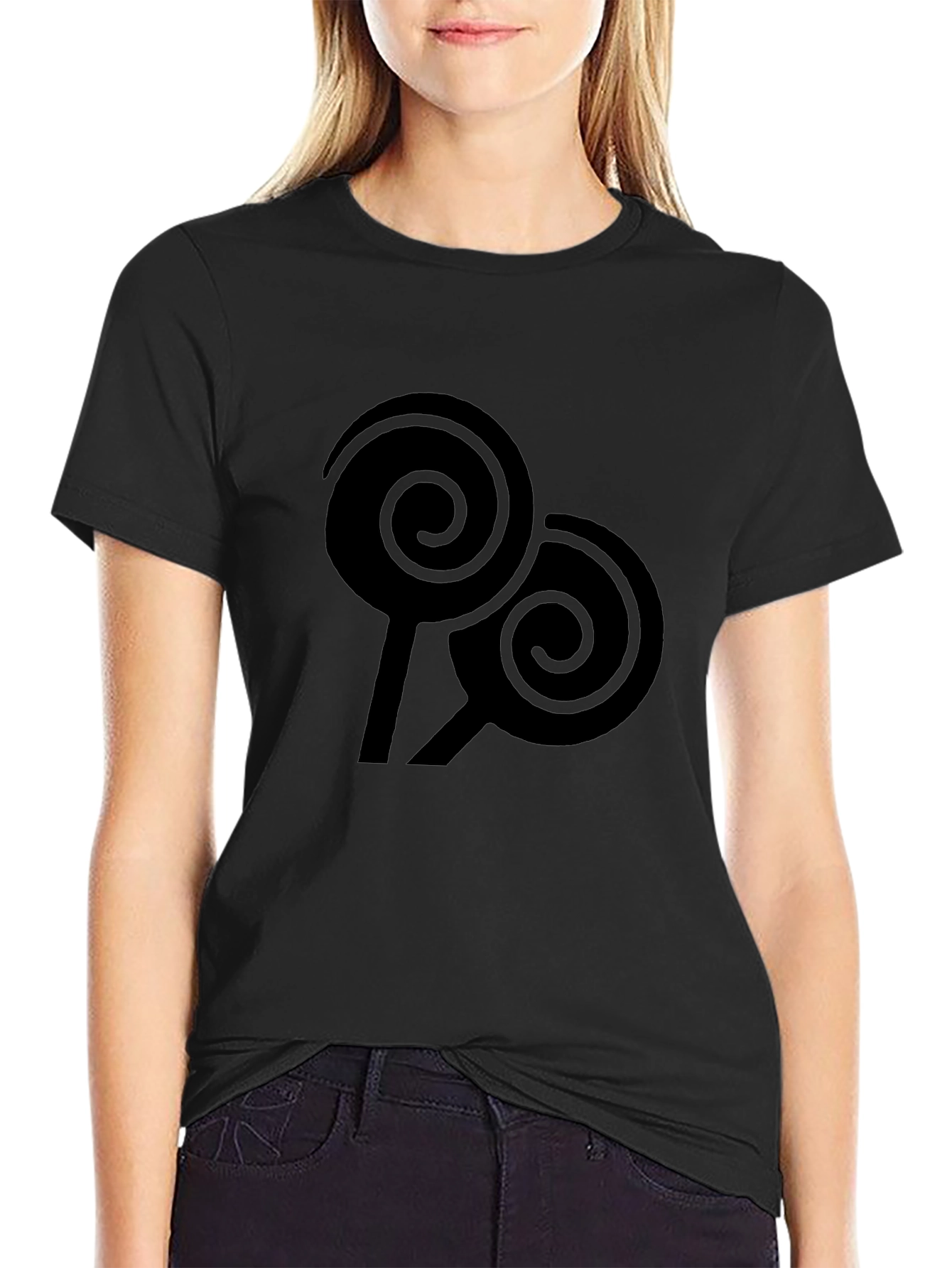 Swirl Lollipop Graphic Black Tee