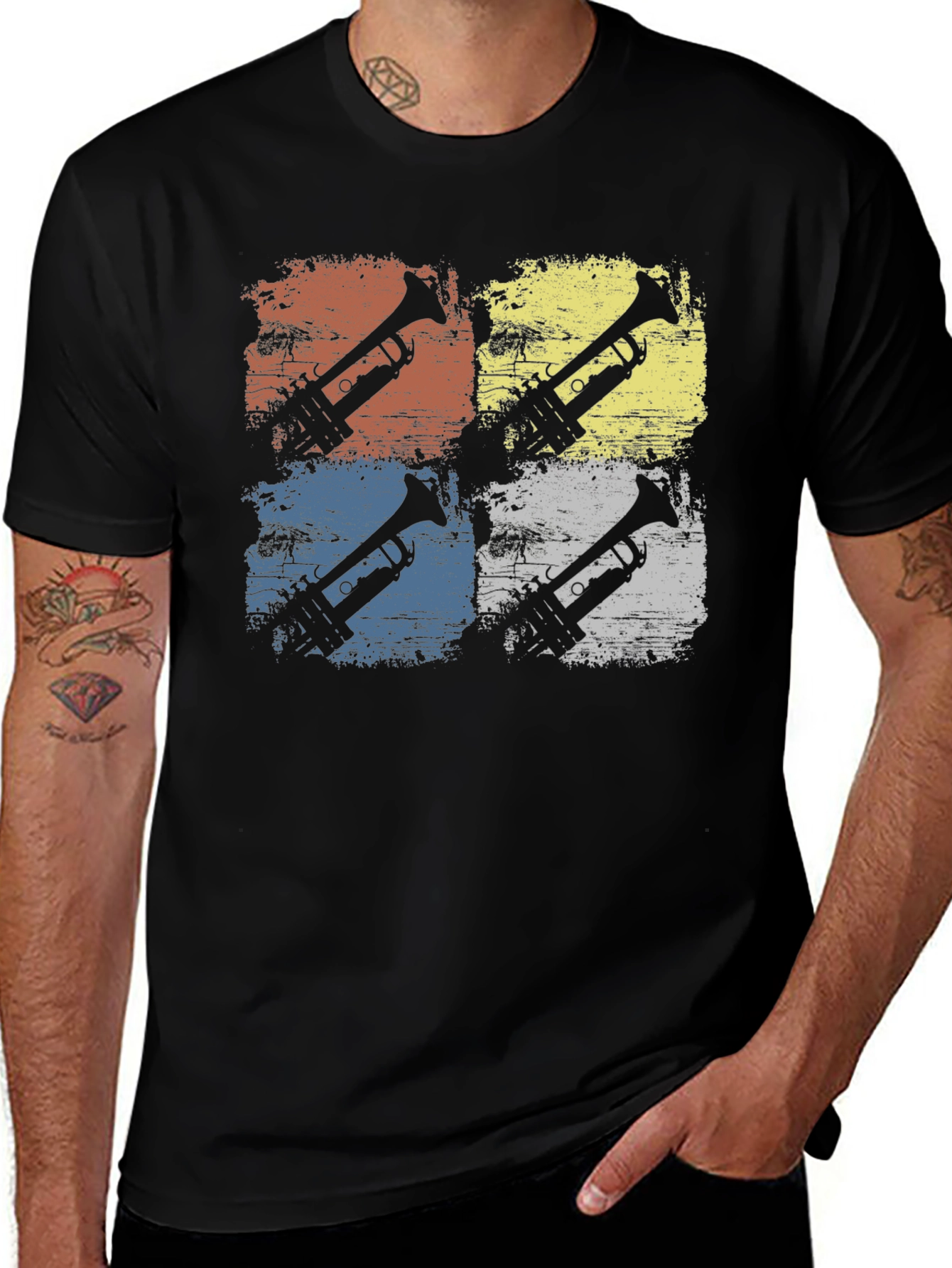 Retro Trumpet Pop Art Graphic Tee