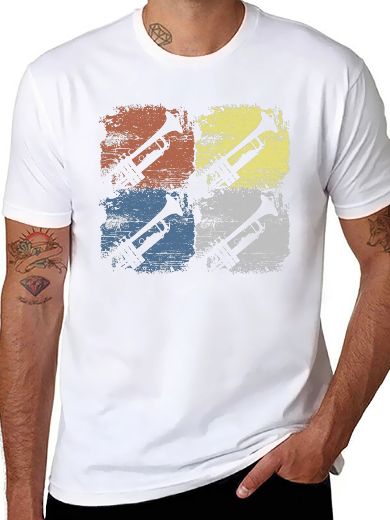 Retro Trumpet Pop Art Graphic Tee