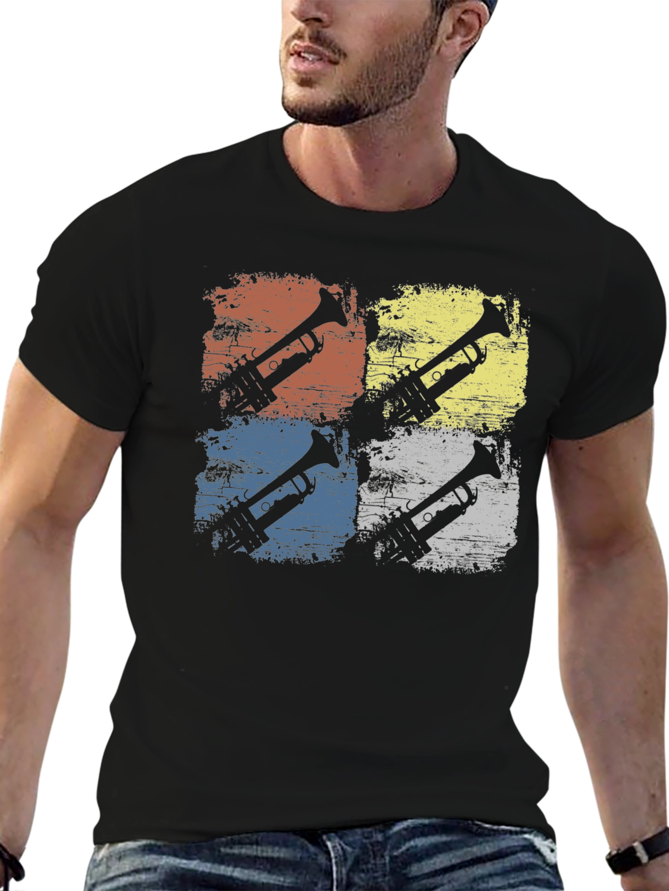 Retro Trumpet Pop Art Graphic Tee