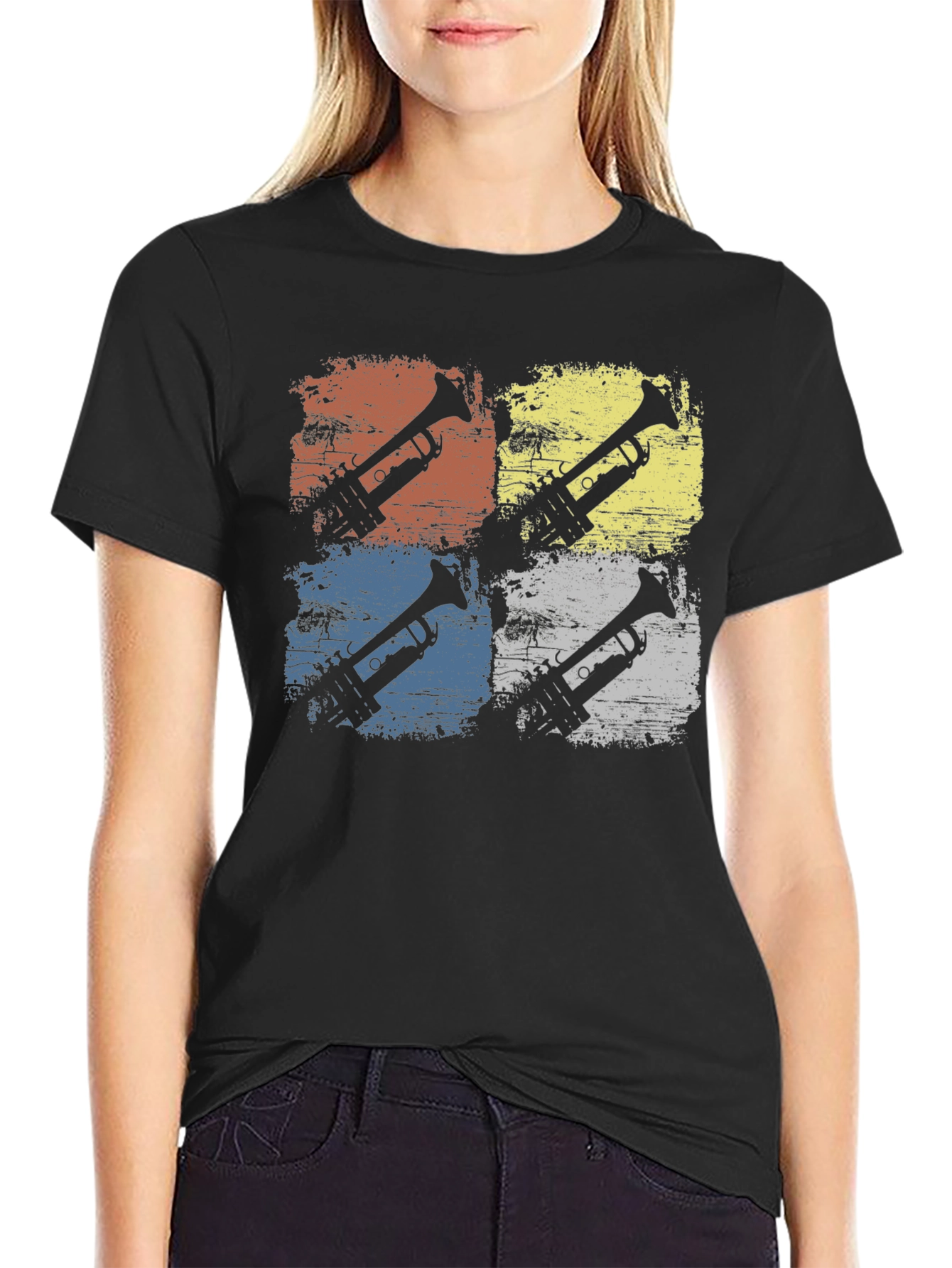 Retro Trumpet Pop Art Graphic Tee