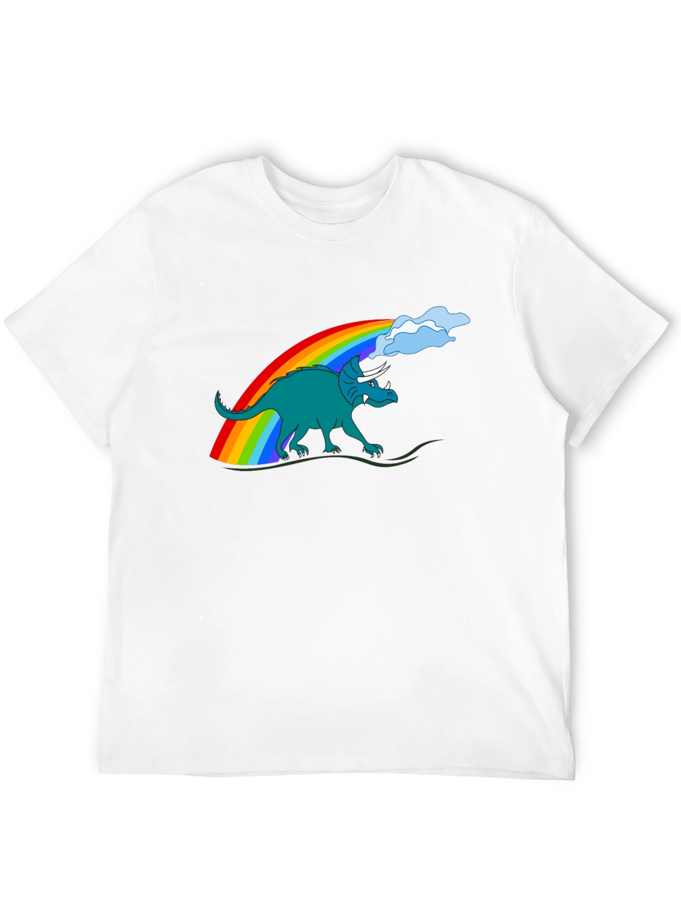 Rainbow Dinosaur Graphic Tee - Quirky Style