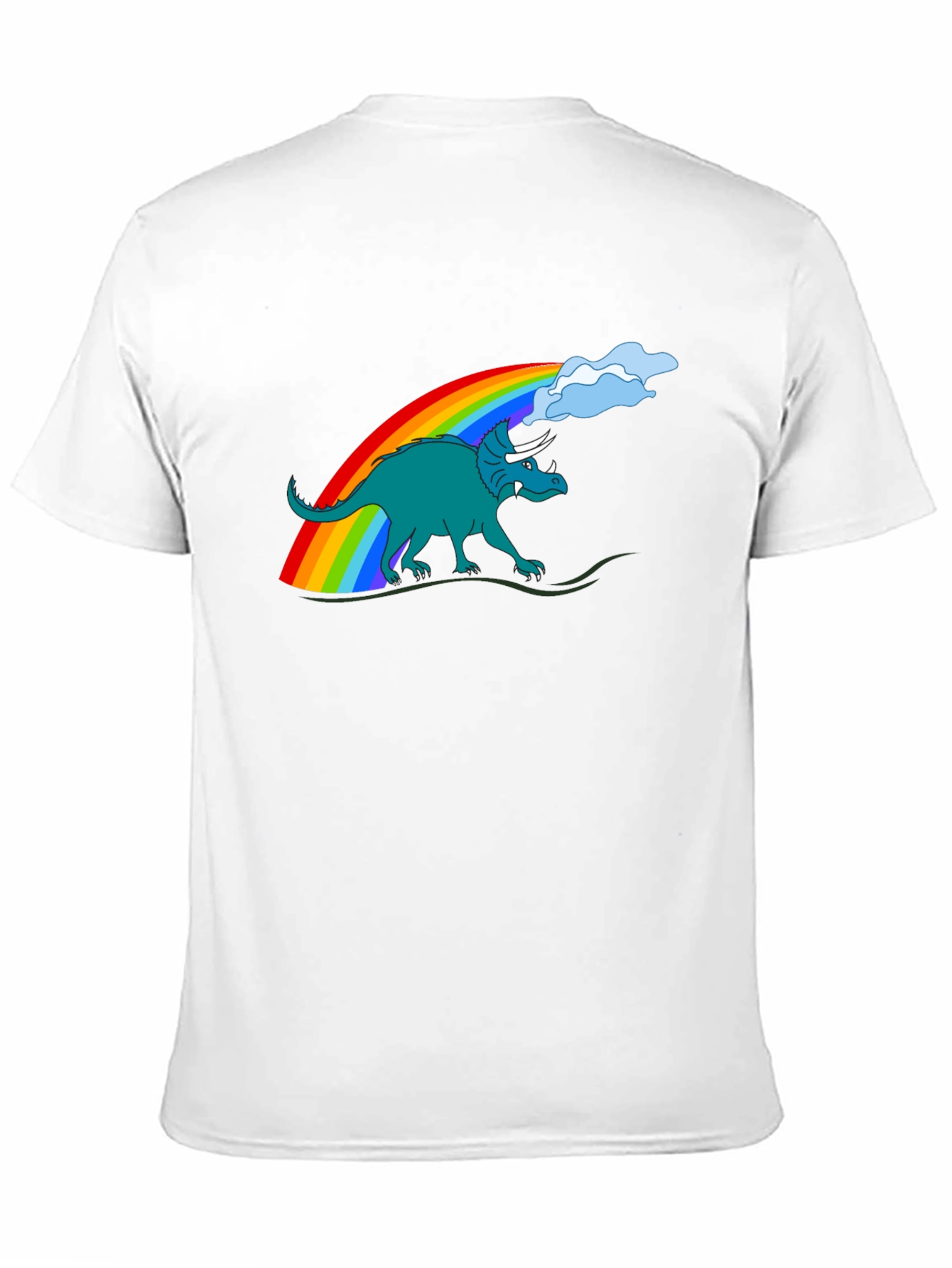 Rainbow Dinosaur Graphic Tee - Quirky Style