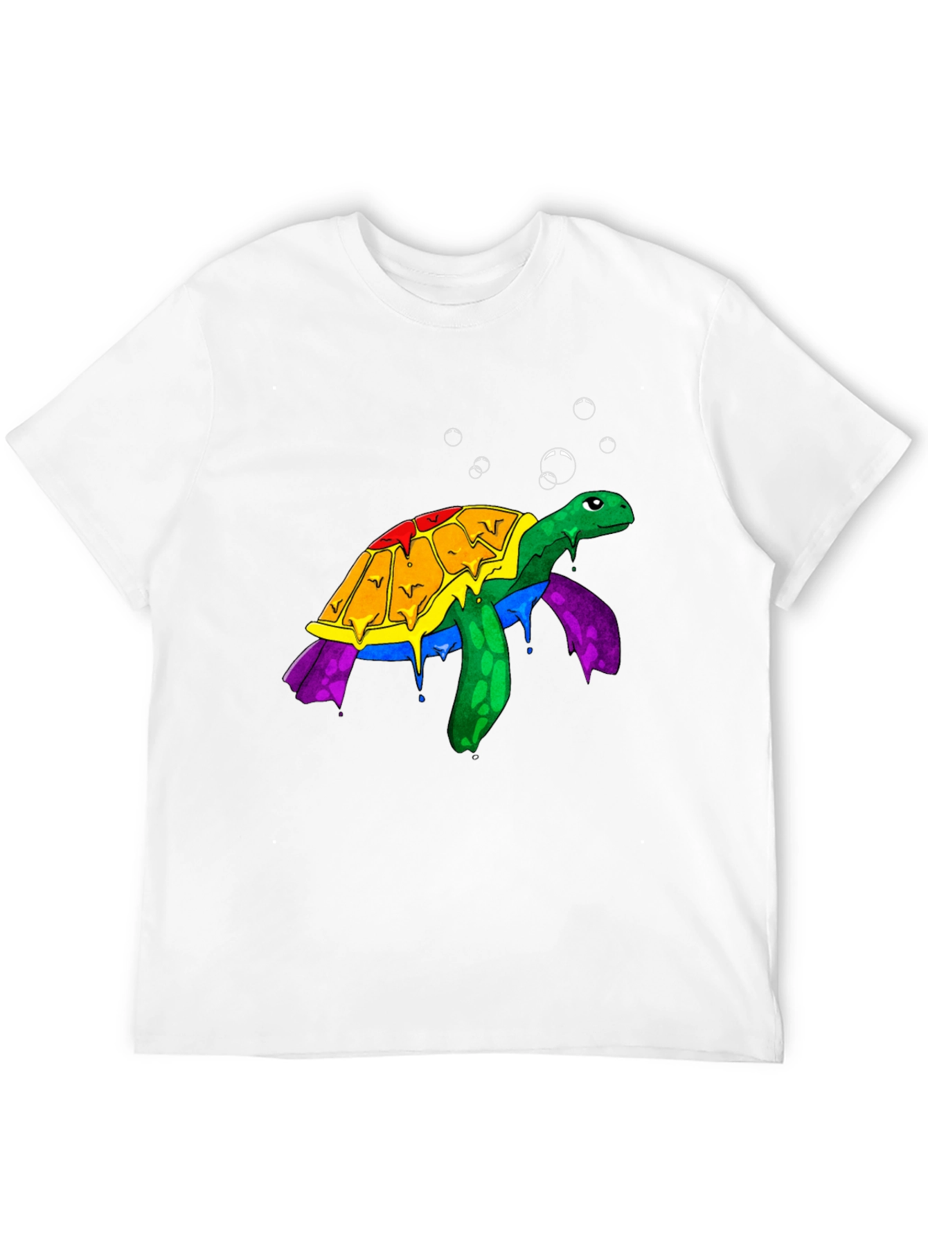 Rainbow Turtle Graphic Tee - Unique Animal Design