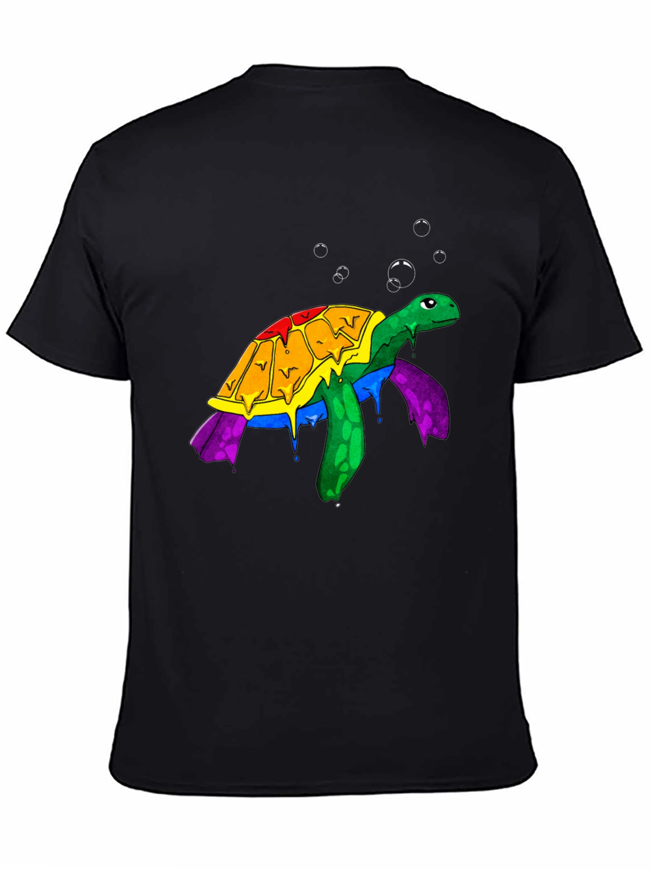 Rainbow Turtle Graphic Tee - Unique Animal Design