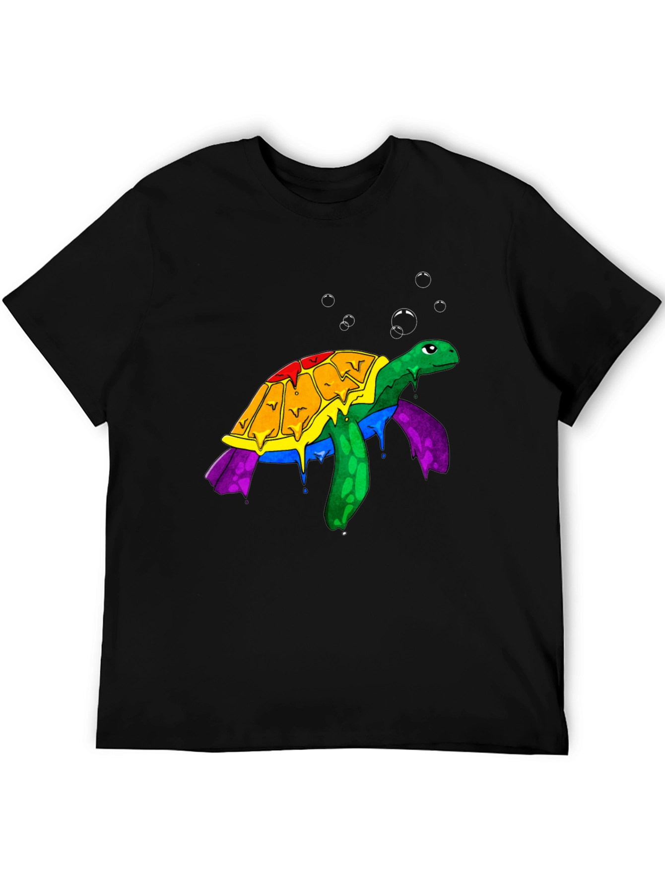 Rainbow Turtle Graphic Tee - Unique Animal Design
