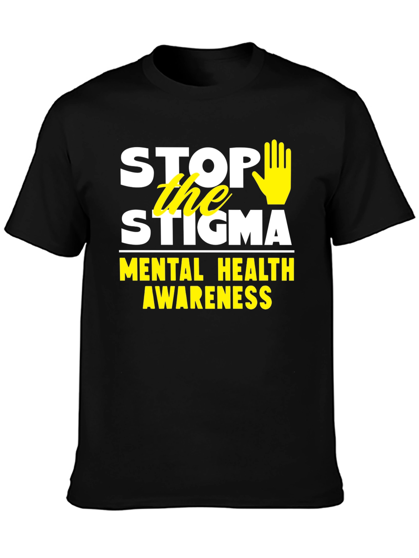 Stop the Stigma Mental Health Awareness Black T-Shirt