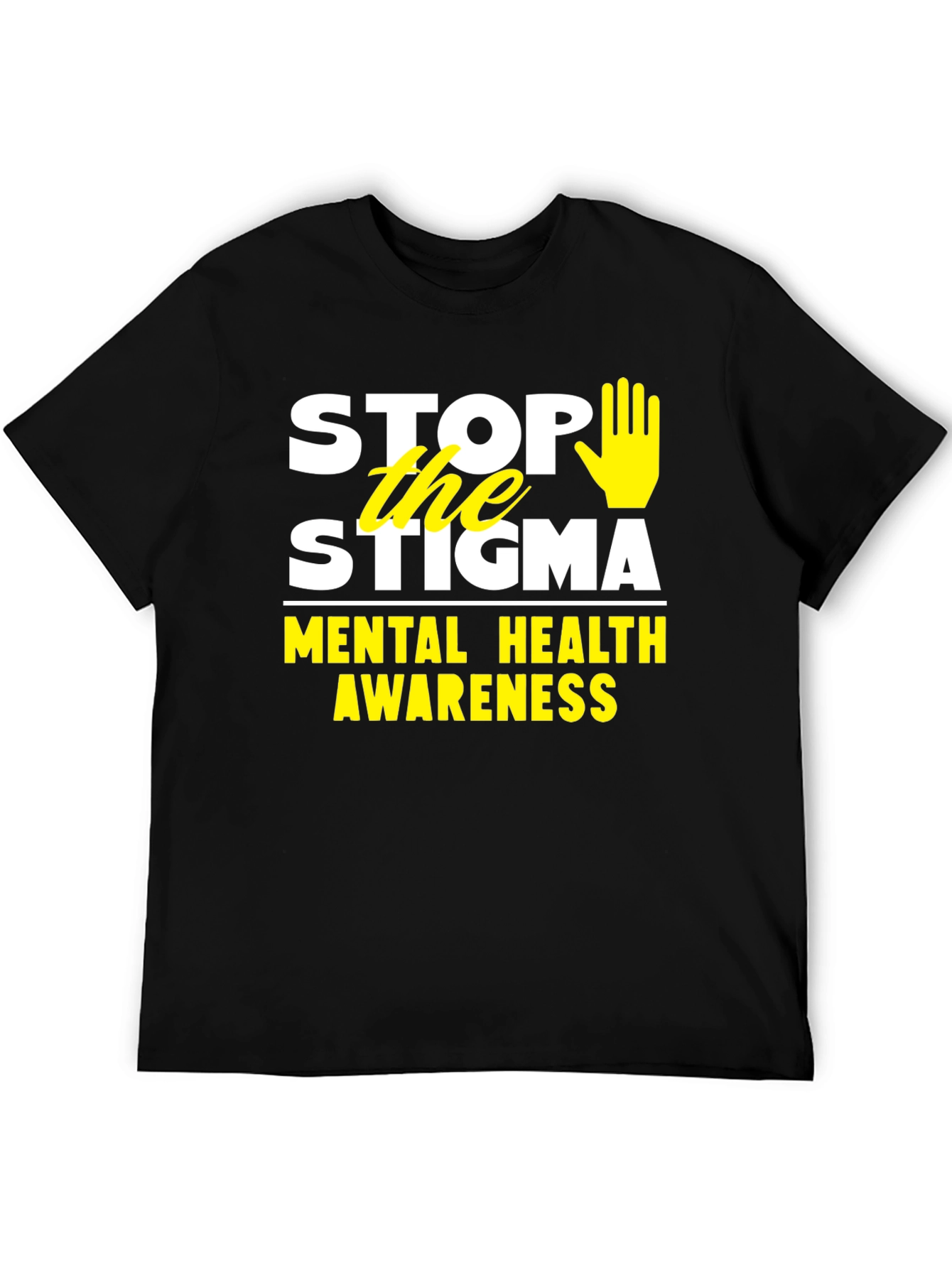 Stop the Stigma Mental Health Awareness Black T-Shirt