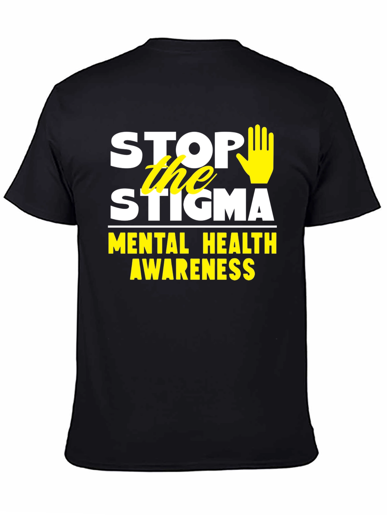Stop the Stigma Mental Health Awareness Black T-Shirt