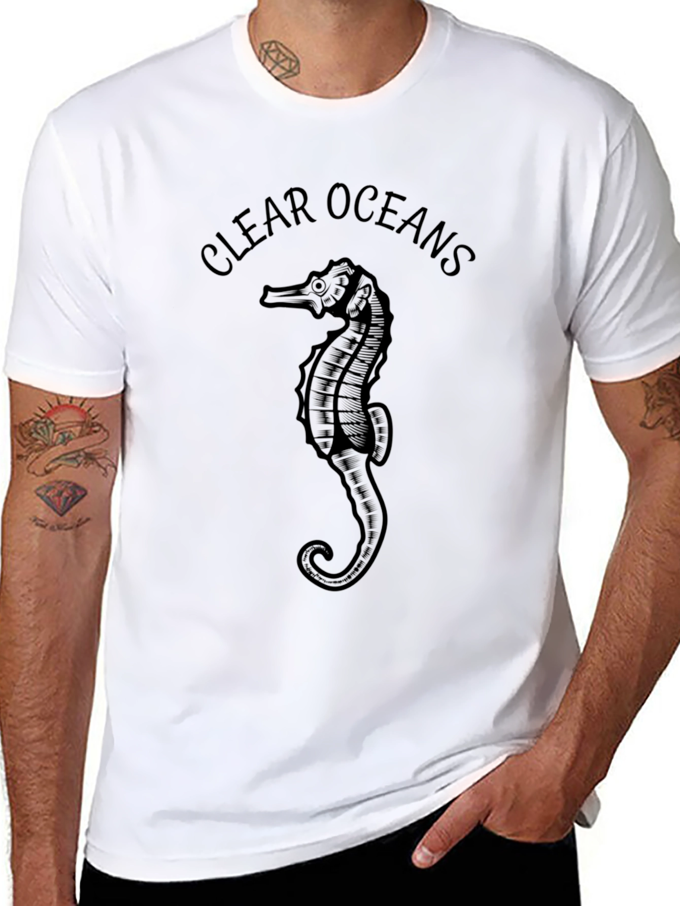 Clear Oceans Seahorse Graphic Tee