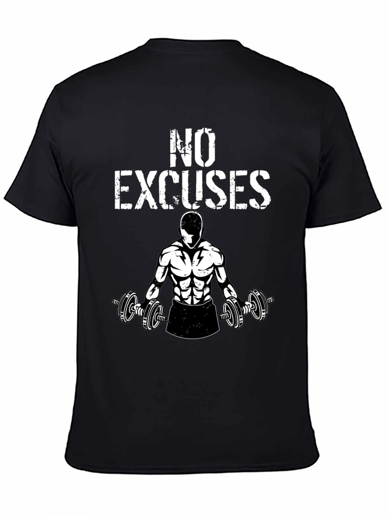 No Excuses Gym T-Shirt - Black Graphic Tee