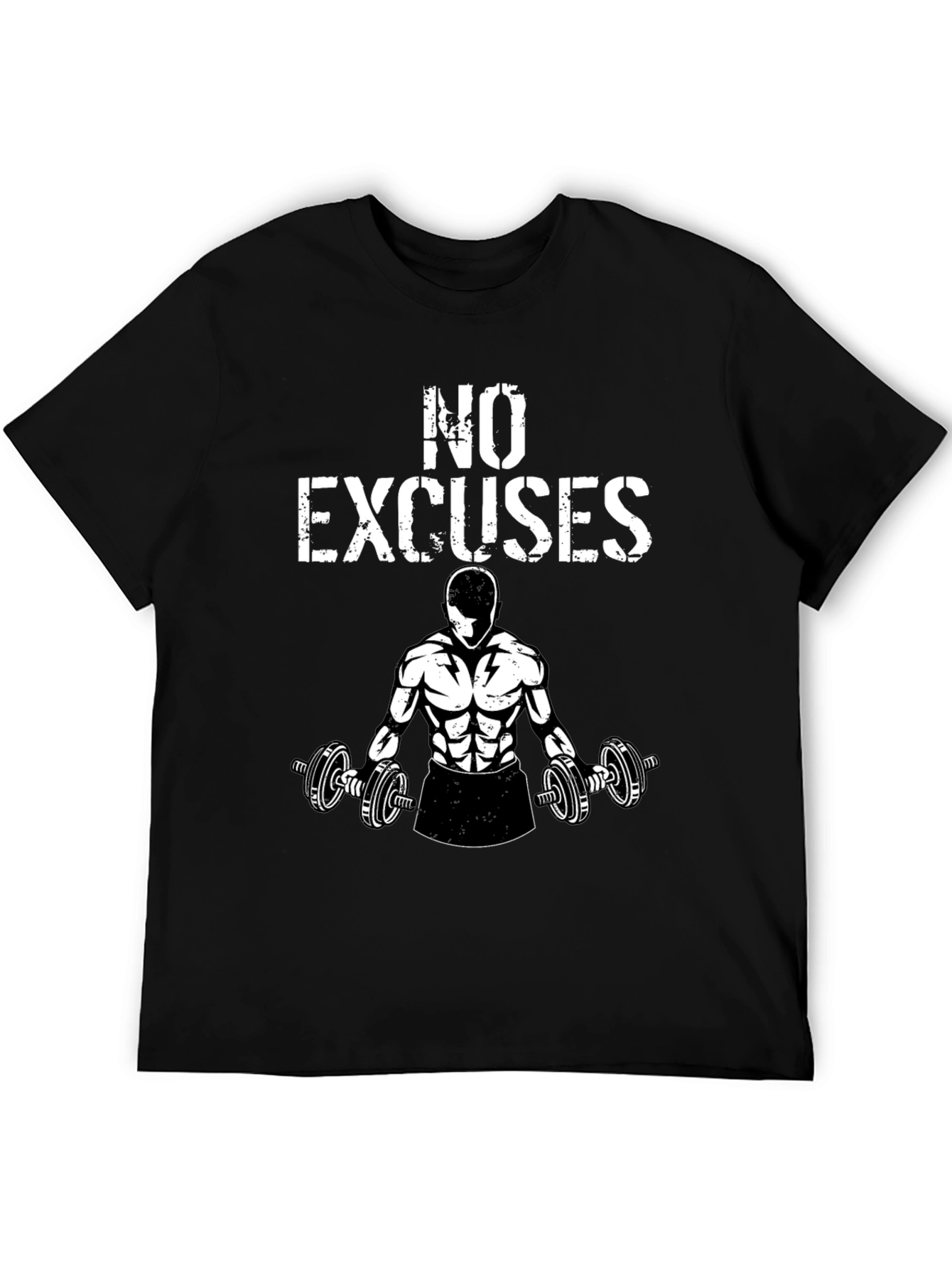 No Excuses Gym T-Shirt - Black Graphic Tee
