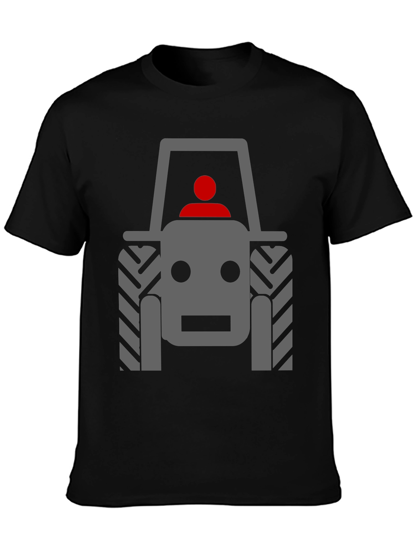 Tractor Graphic Tee - Black Cotton Comfort