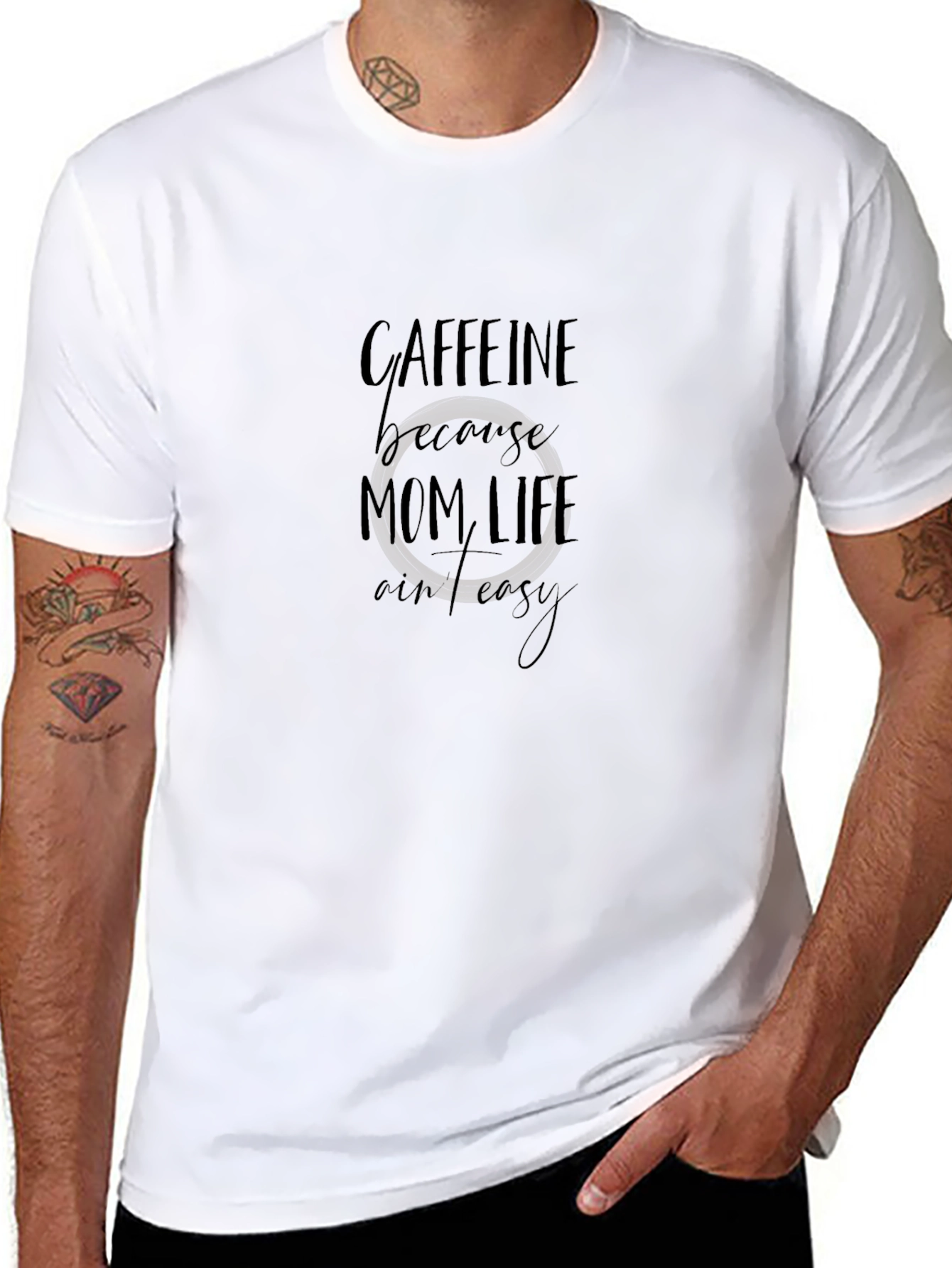 Caffeine Mom Life Graphic T-Shirt - Black