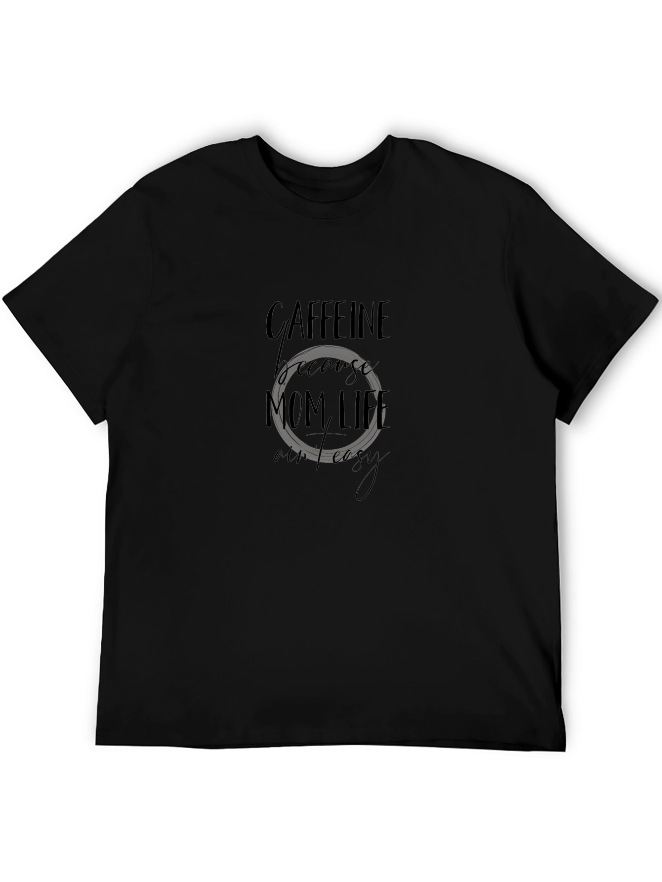 Caffeine Mom Life Graphic T-Shirt - Black