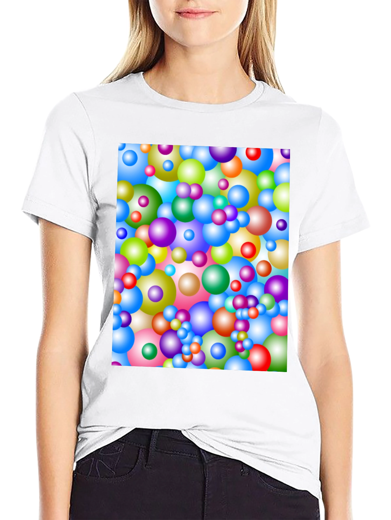 Colorful Spheres Pattern T-Shirt