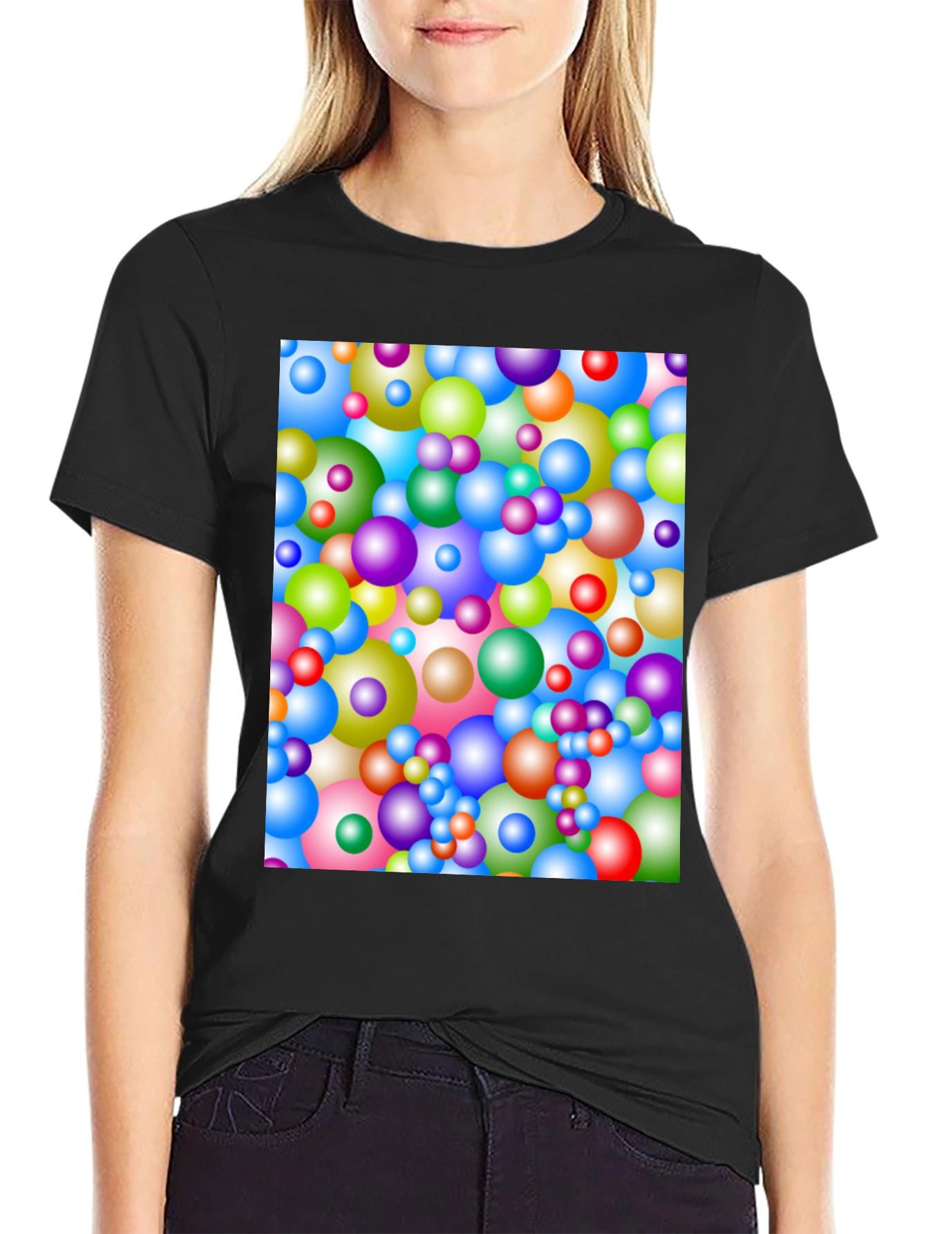 Colorful Spheres Pattern T-Shirt