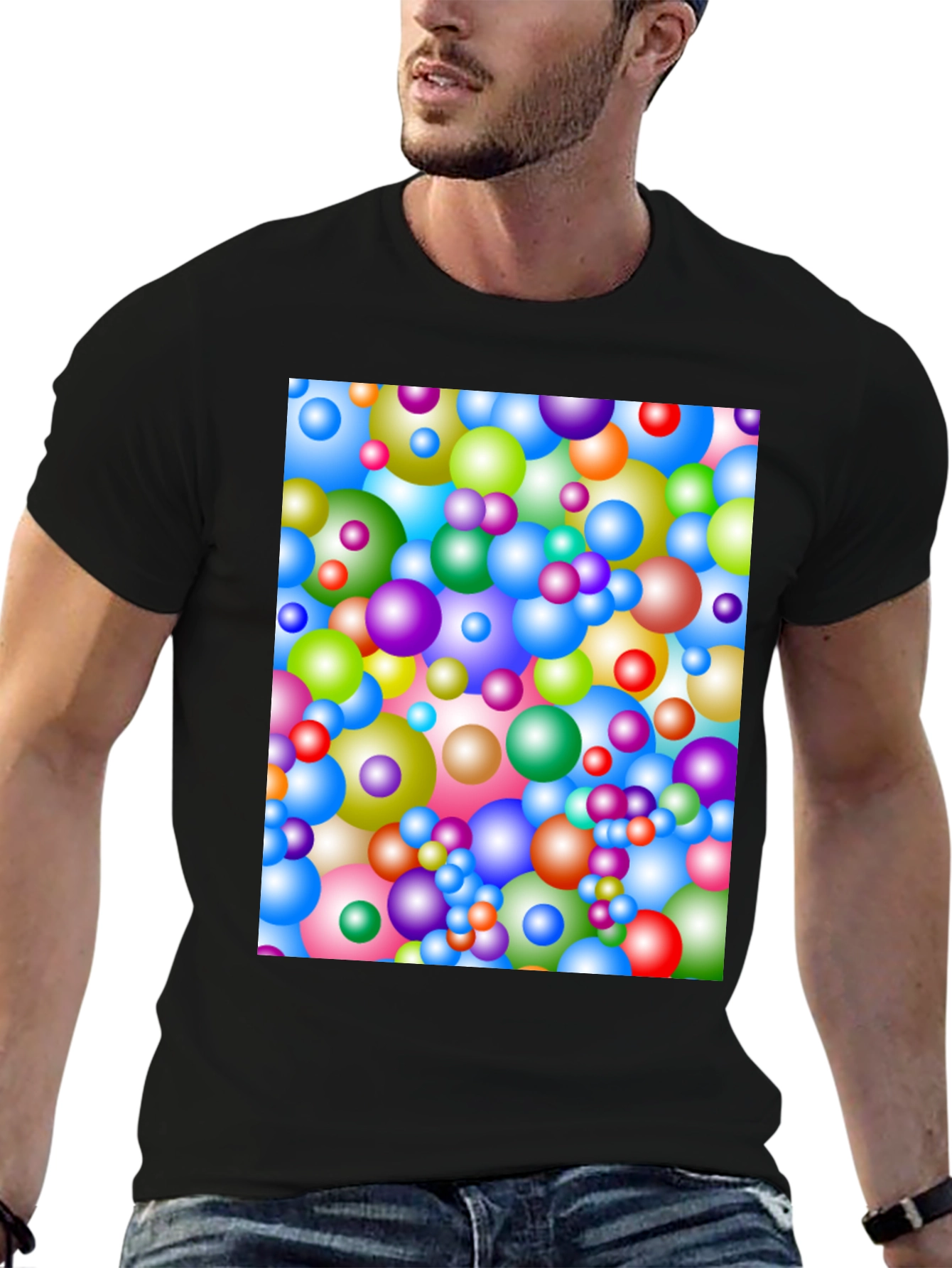 Colorful Spheres Pattern T-Shirt