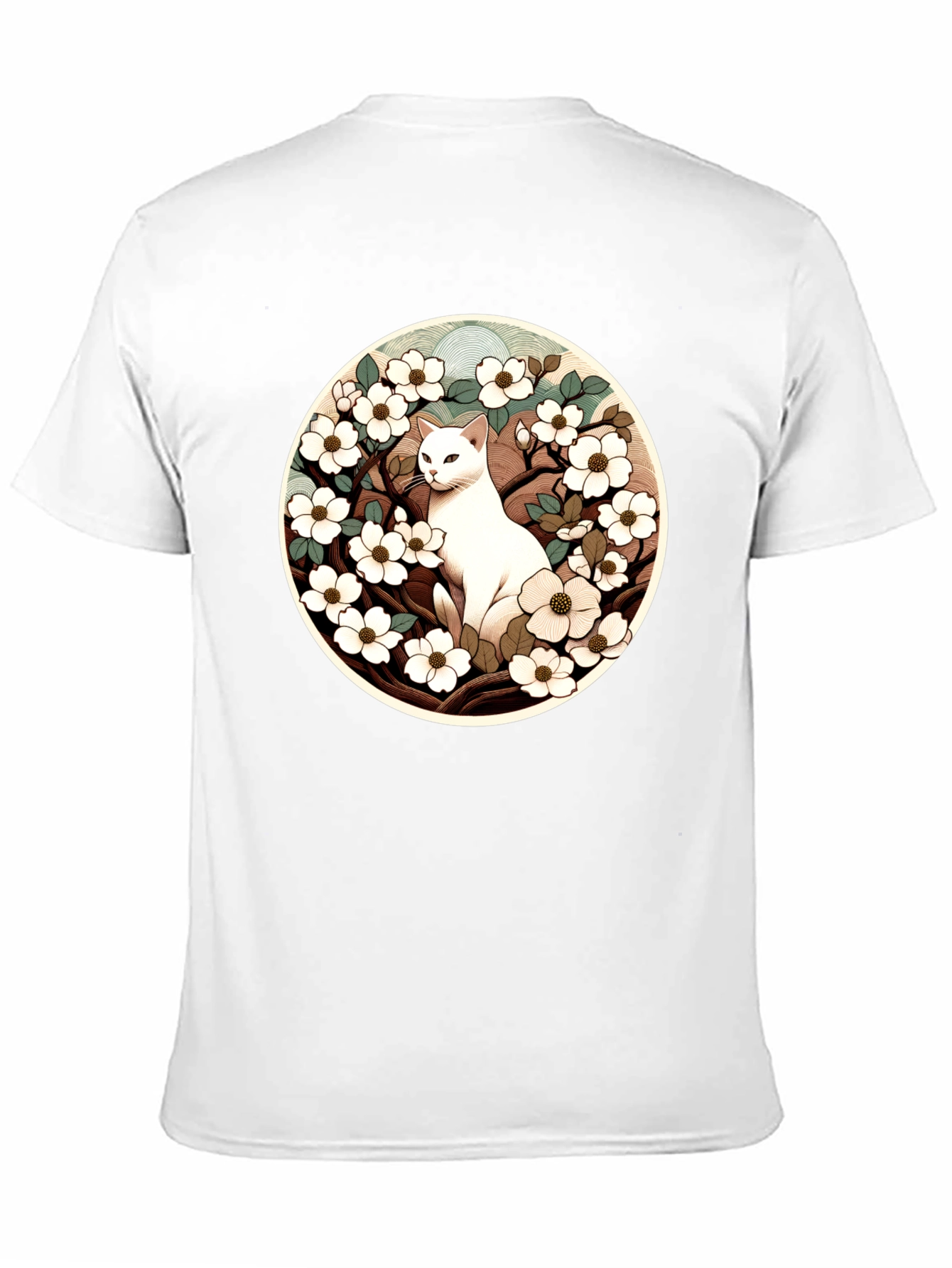 Cat and Flowers Graphic Tee