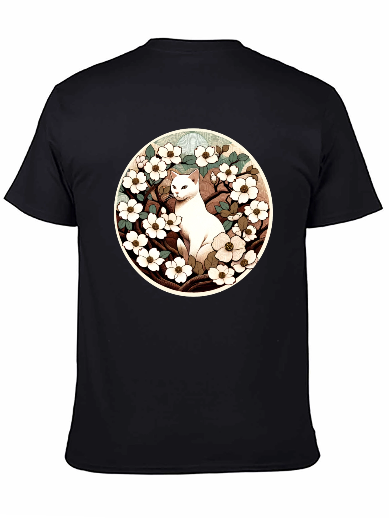 Cat and Flowers Graphic Tee
