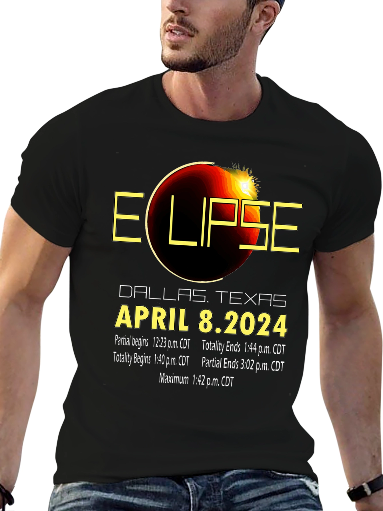 Total Solar Eclipse April 8 2024 Dallas Texas T-Shirt