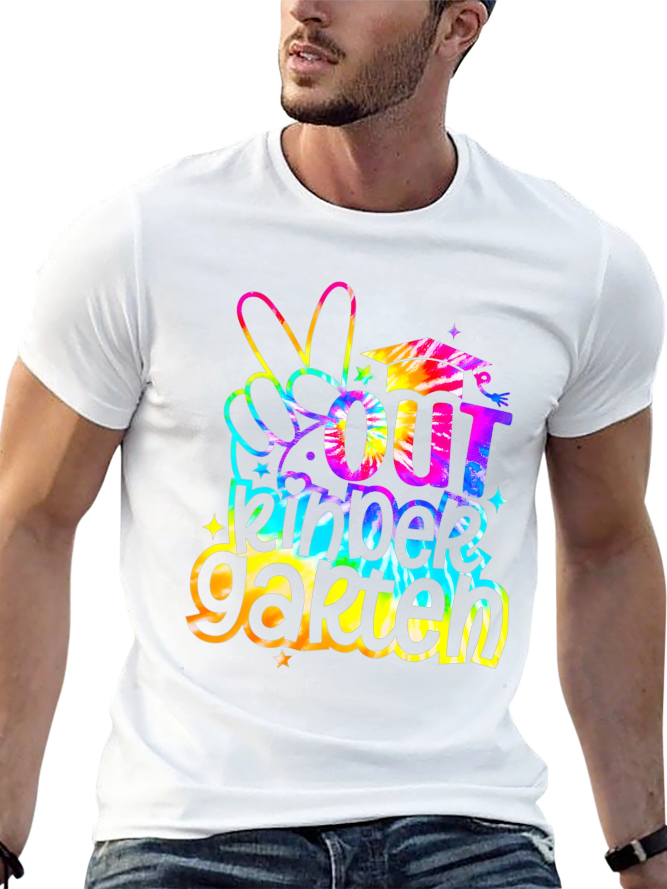 Peace Out Kindergarten Tie Dye Graduation T-Shirt