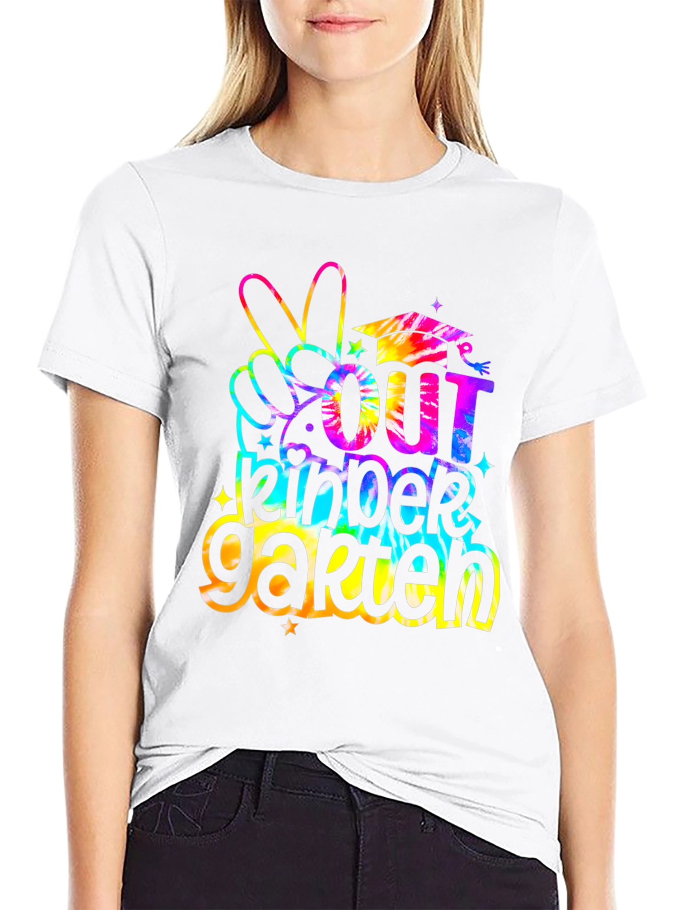 Peace Out Kindergarten Tie Dye Graduation T-Shirt