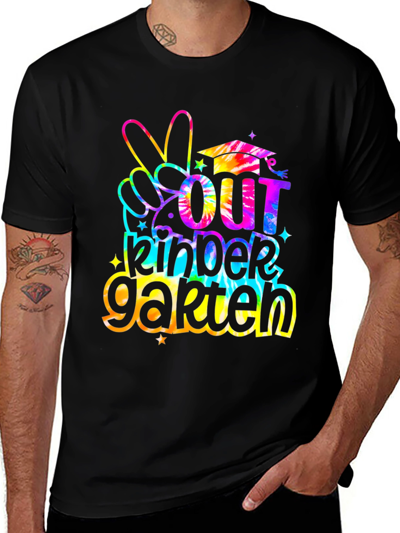 Peace Out Kindergarten Tie Dye Graduation T-Shirt