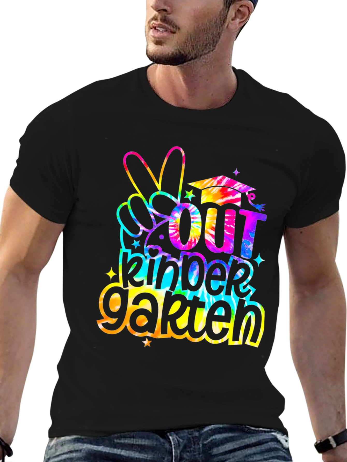 Peace Out Kindergarten Tie Dye Graduation T-Shirt