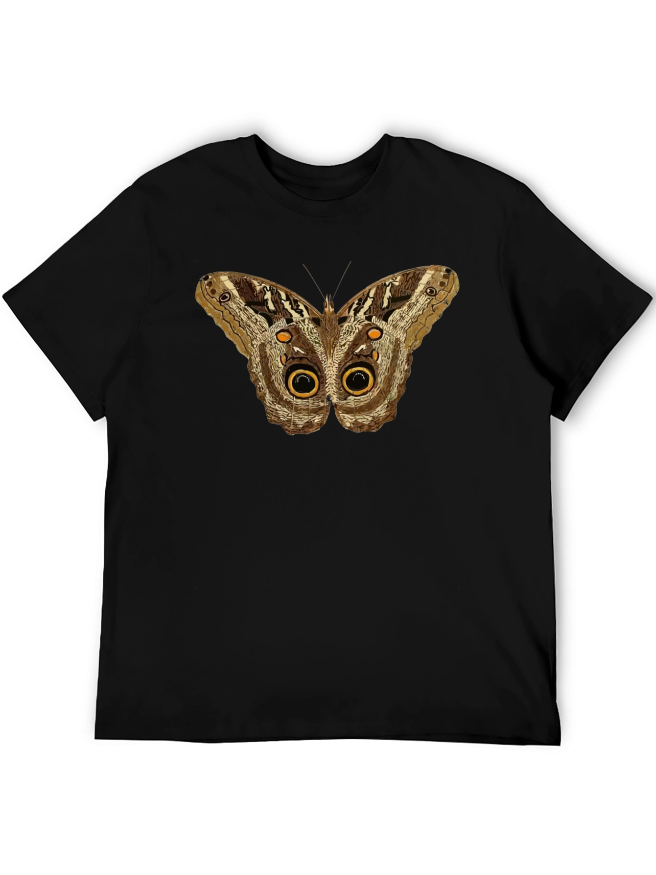 Butterfly Owl Eye Graphic Tee - Mens Black T-Shirt