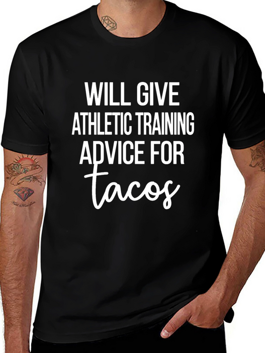 Athletic Training Advice for Tacos Black T-Shirt