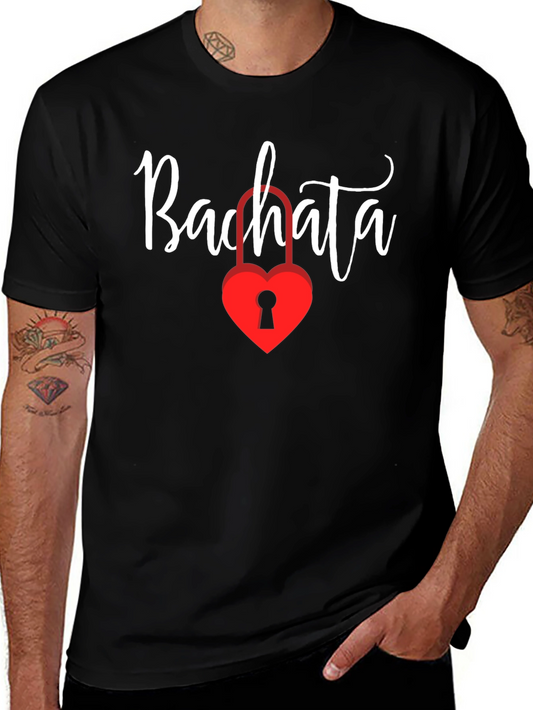 Bachata Heart Lock Graphic Tee - Trendy Dance Shirt