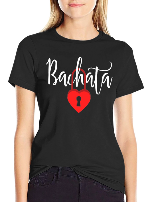 Bachata Heart Lock Graphic Tee - Trendy Dance Shirt