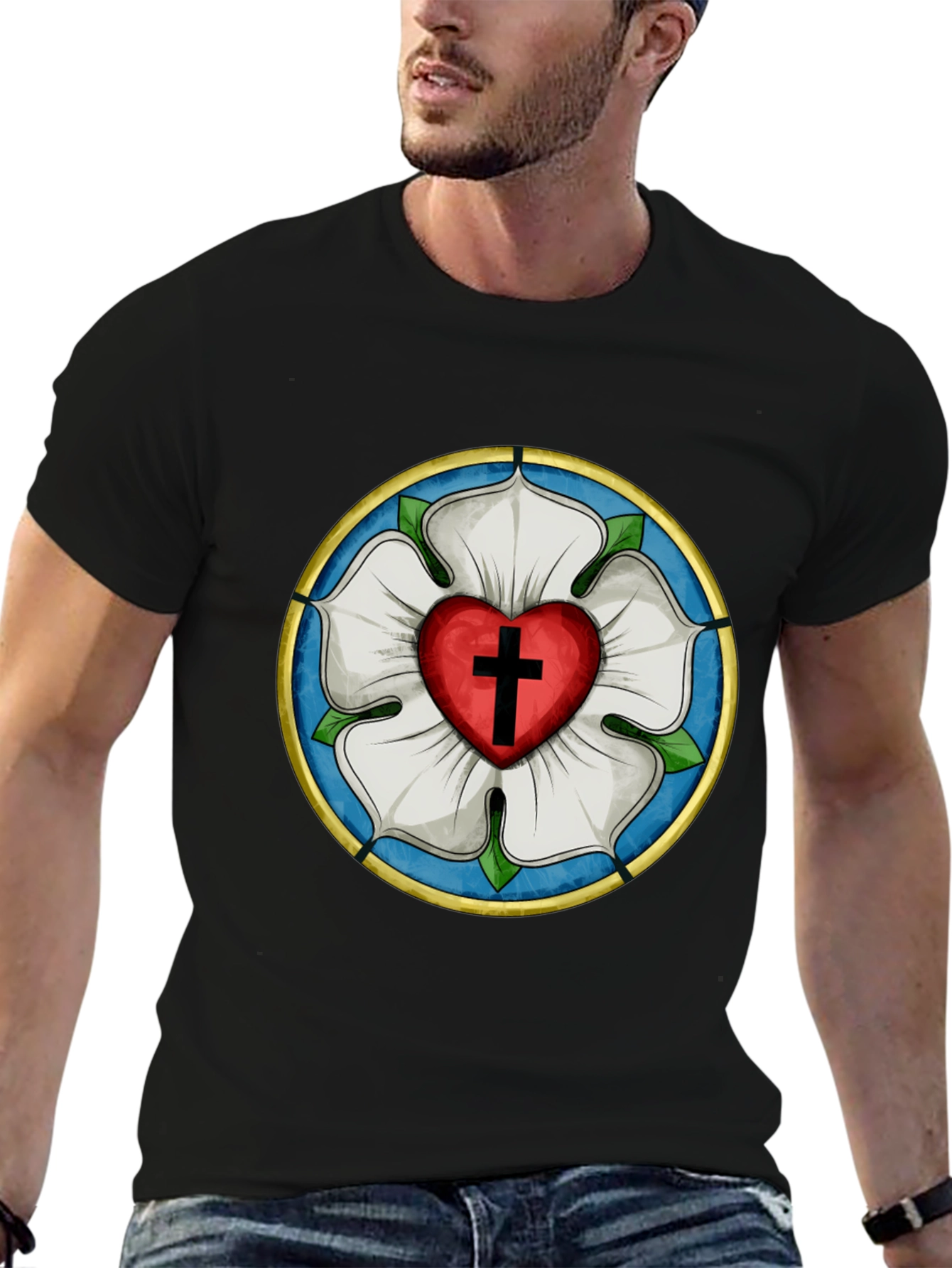 Luther Rose Black Graphic Tee - Faith & Style