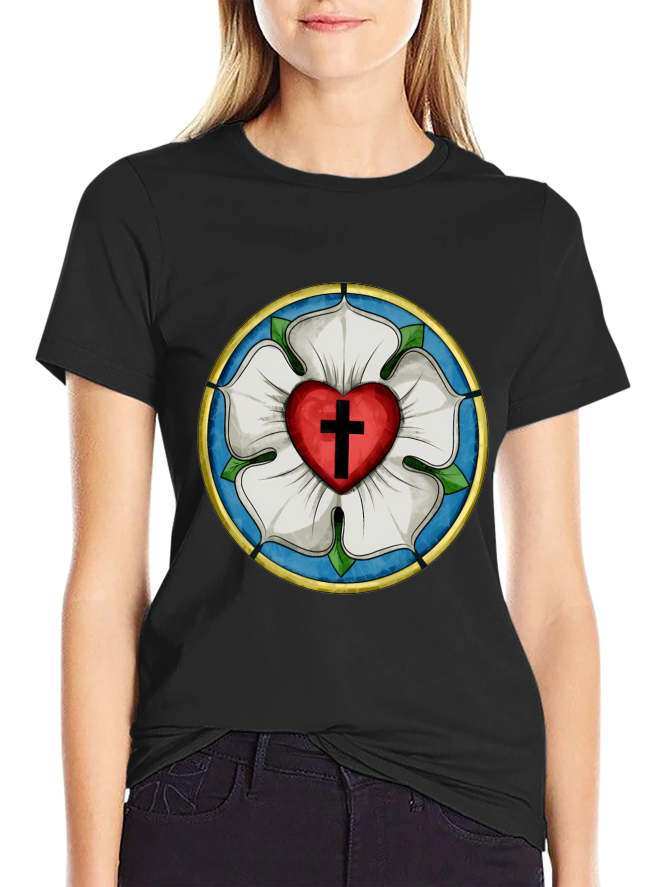 Luther Rose Black Graphic Tee - Faith & Style