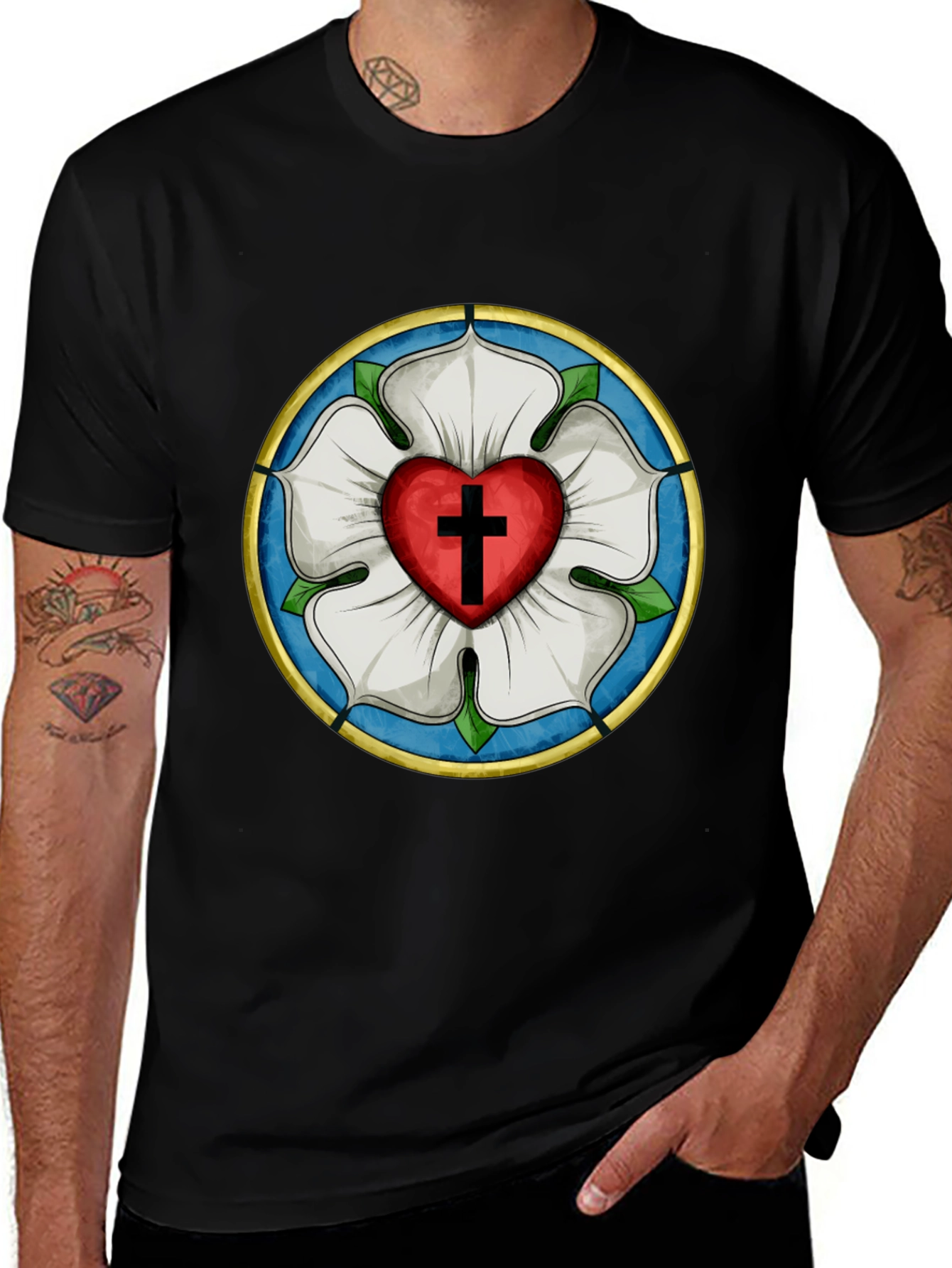 Luther Rose Black Graphic Tee - Faith & Style