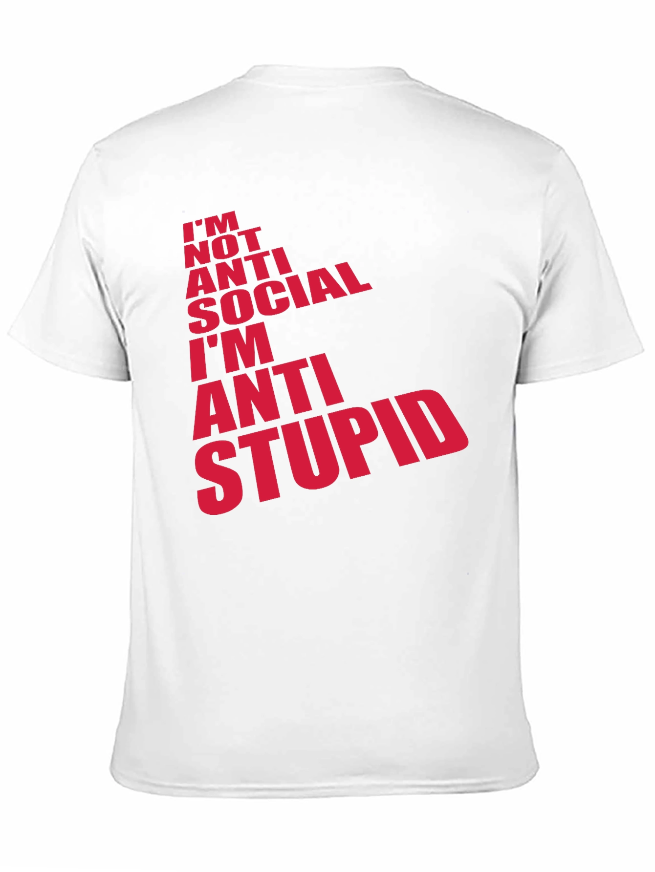 Anti Stupid Graphic Tee - Mens Black Cotton T-Shirt