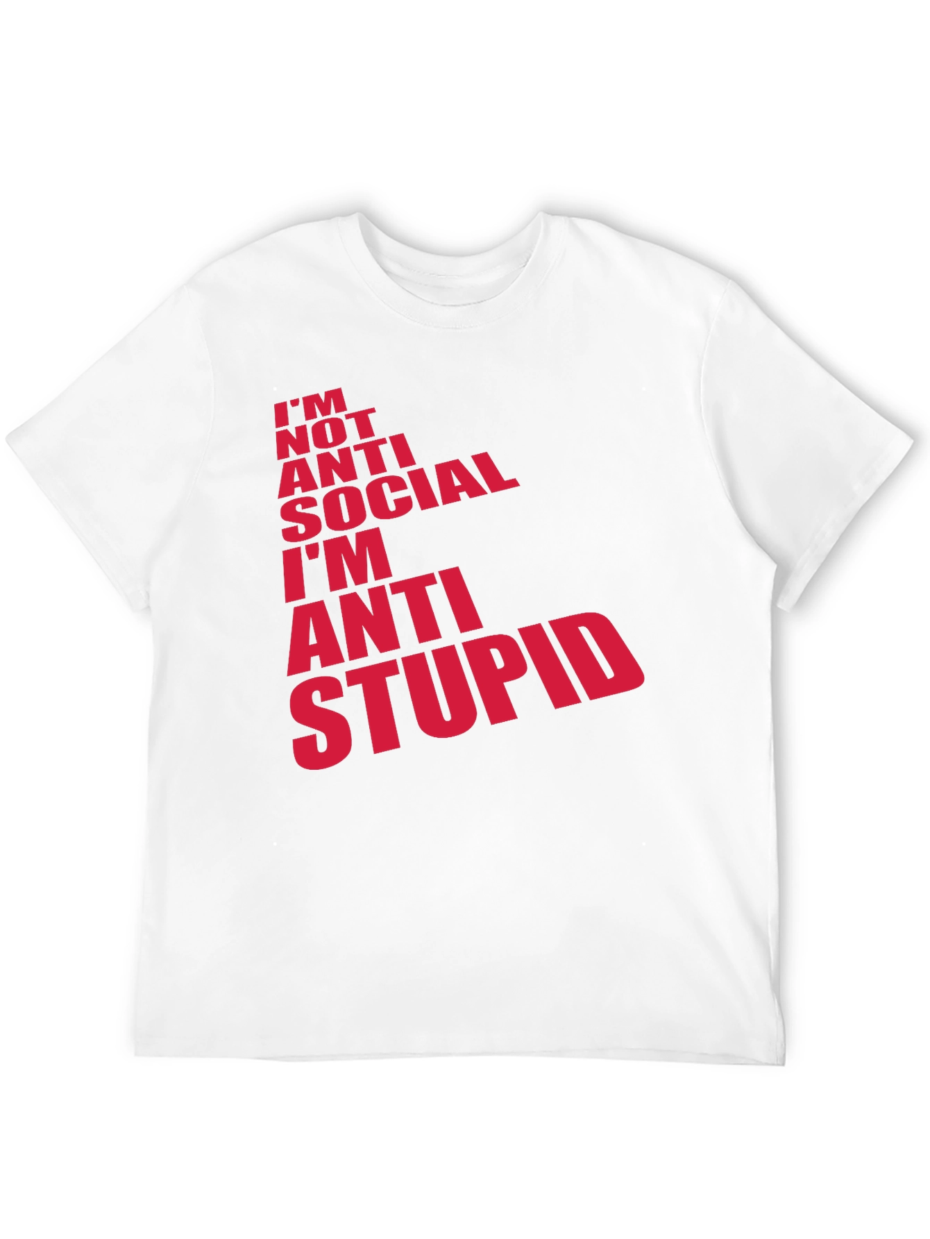 Anti Stupid Graphic Tee - Mens Black Cotton T-Shirt