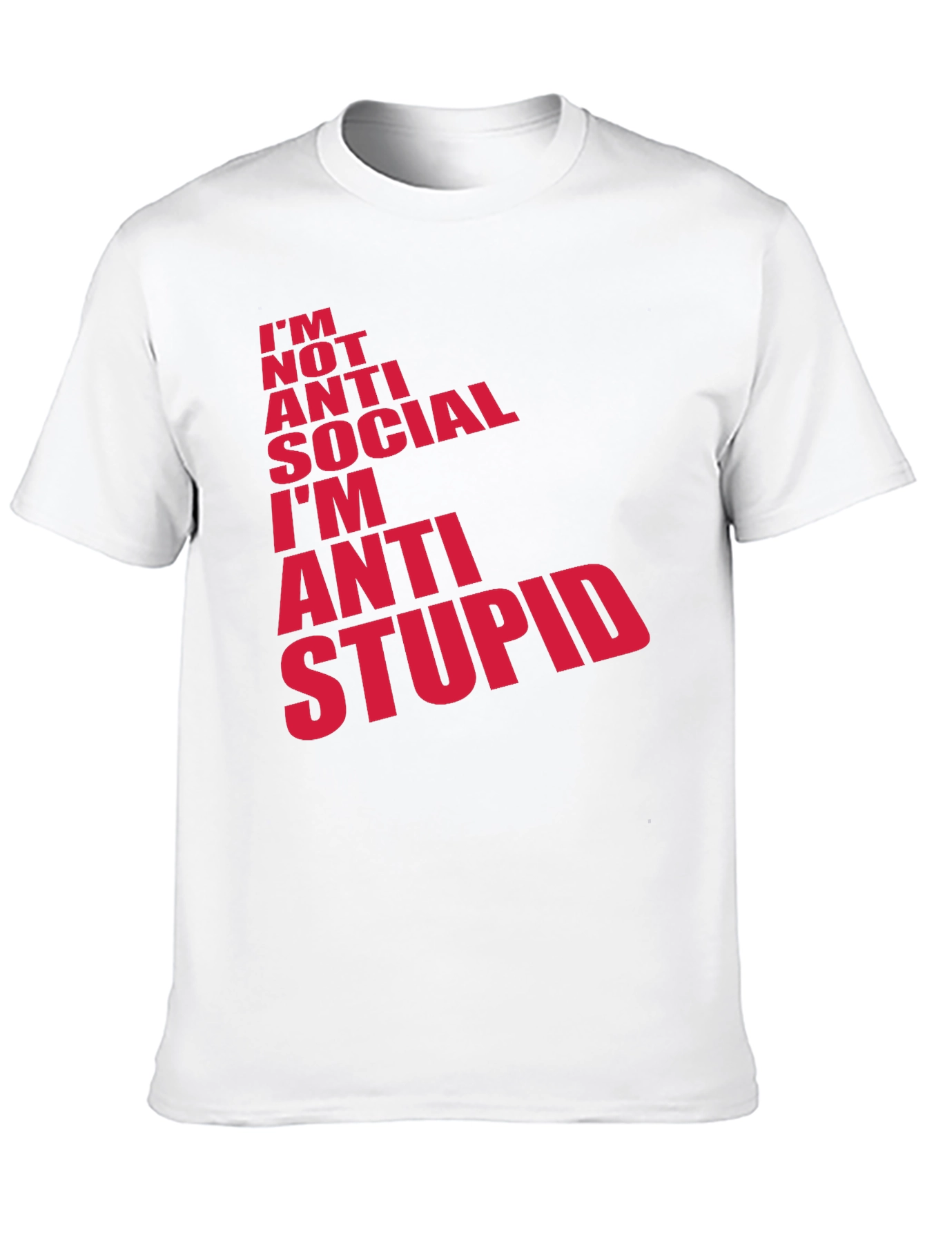Anti Stupid Graphic Tee - Mens Black Cotton T-Shirt