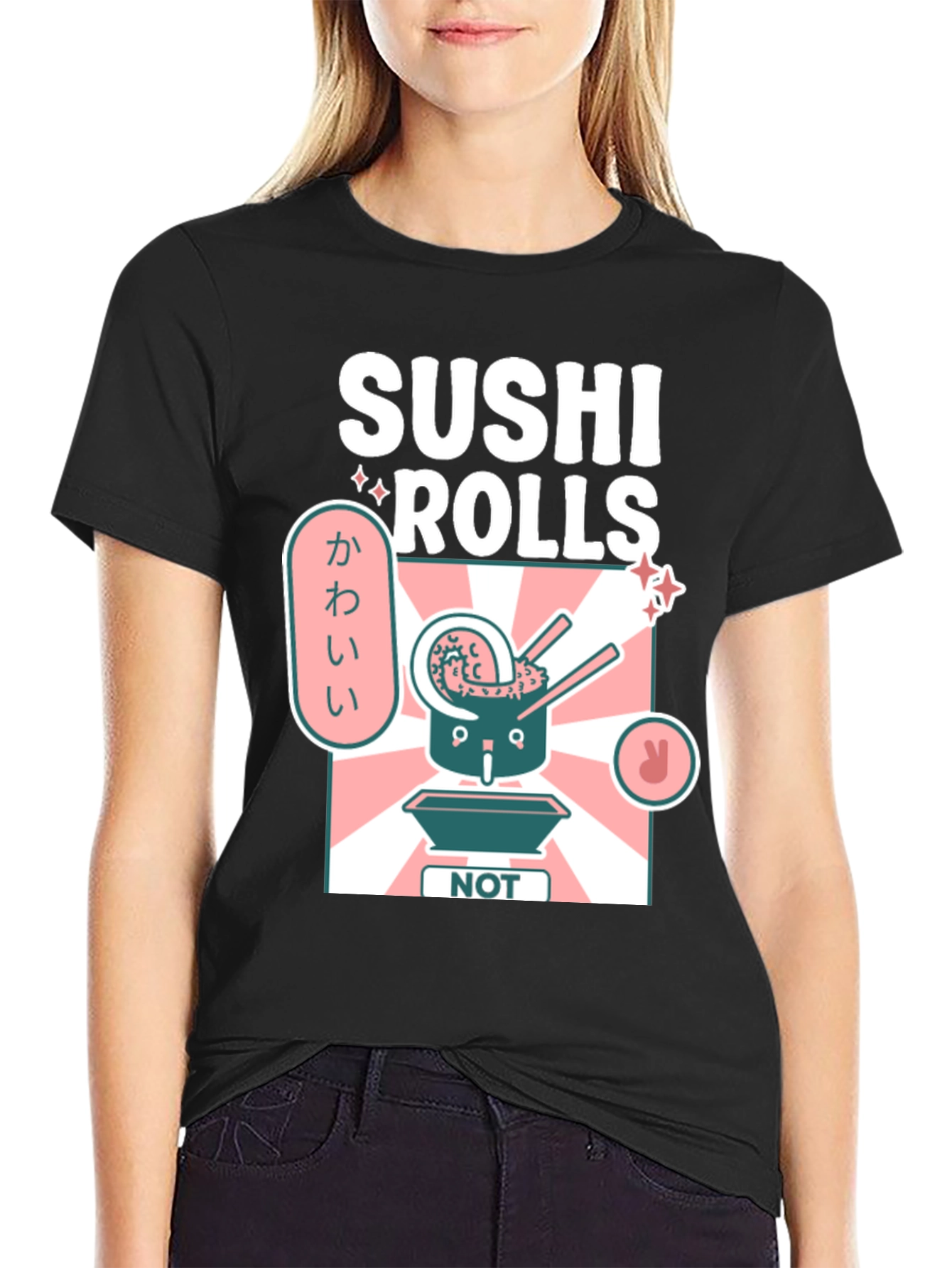 Sushi Rolls NOT Cute Mens Graphic T-Shirt