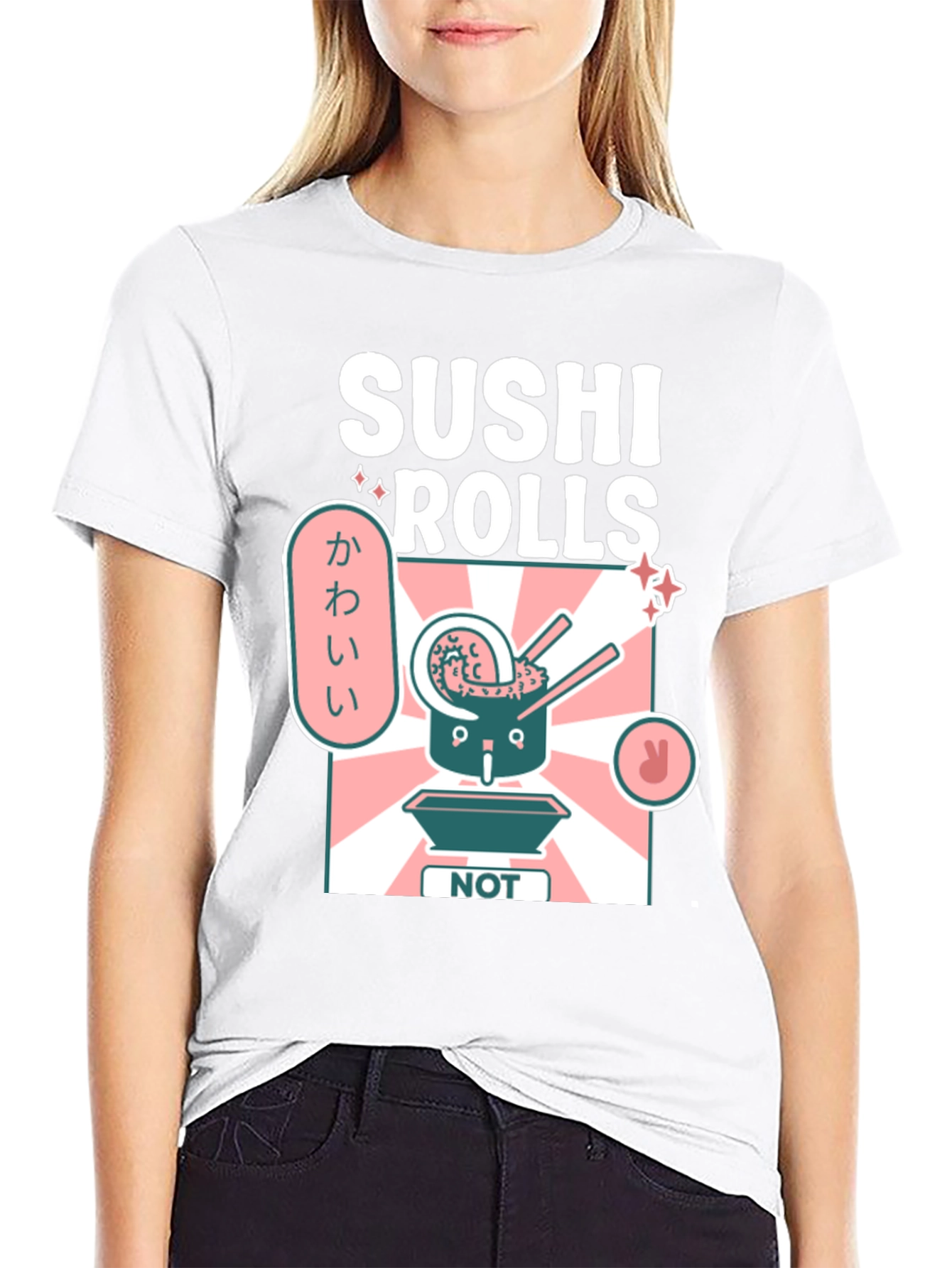 Sushi Rolls NOT Cute Mens Graphic T-Shirt