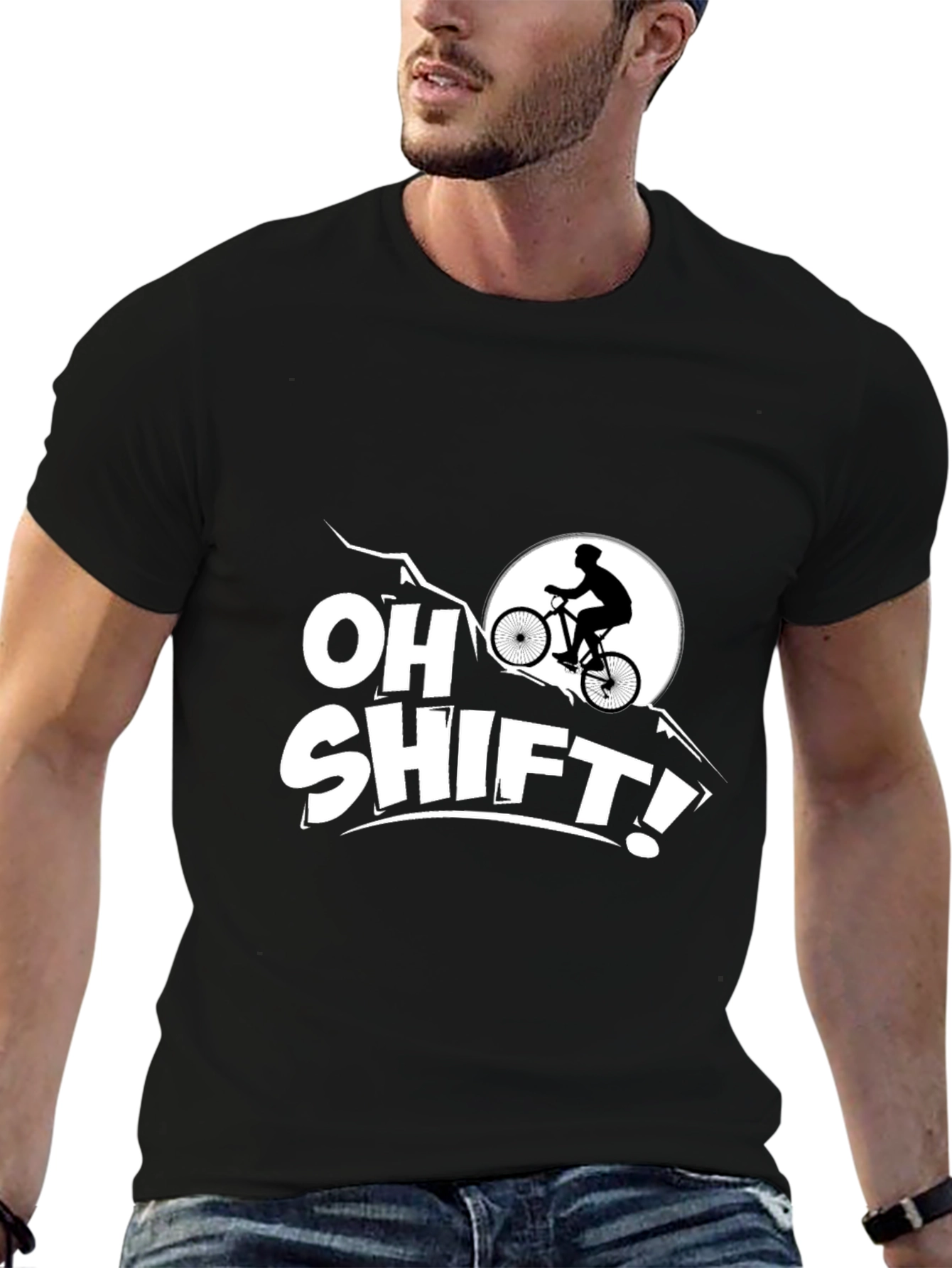 Oh Shift! Mountain Biker Graphic T-Shirt