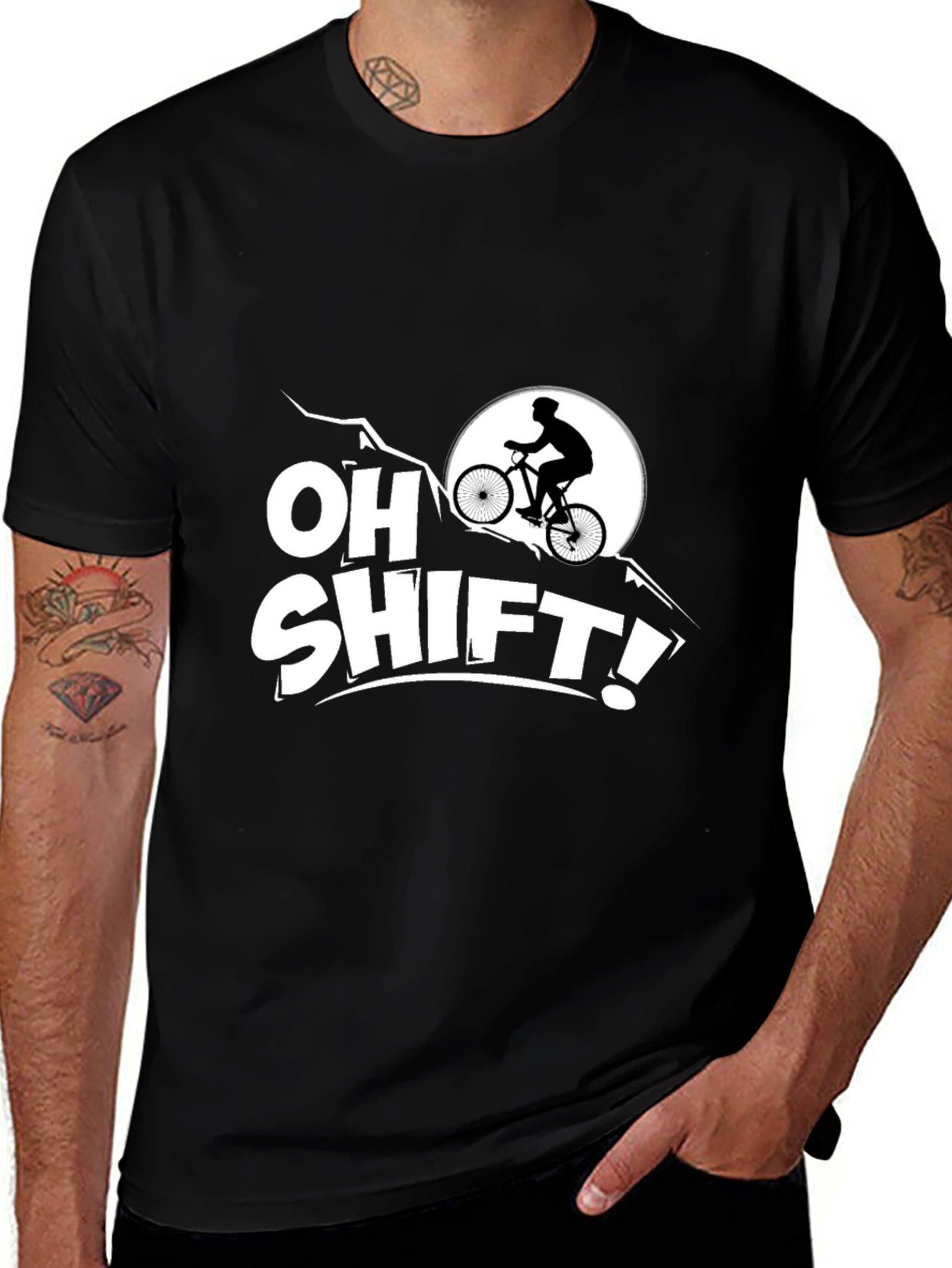 Oh Shift! Mountain Biker Graphic T-Shirt